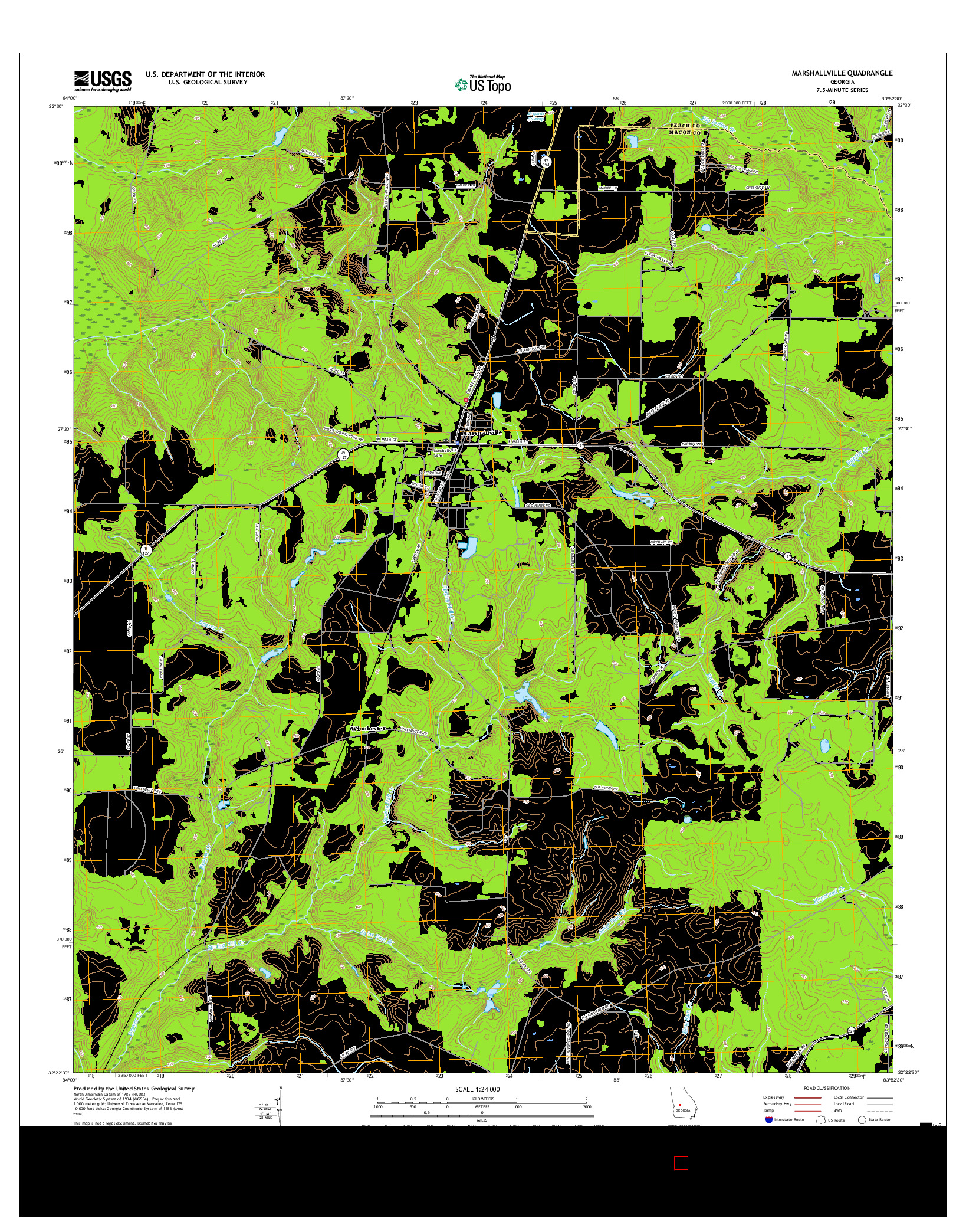 USGS US TOPO 7.5-MINUTE MAP FOR MARSHALLVILLE, GA 2017