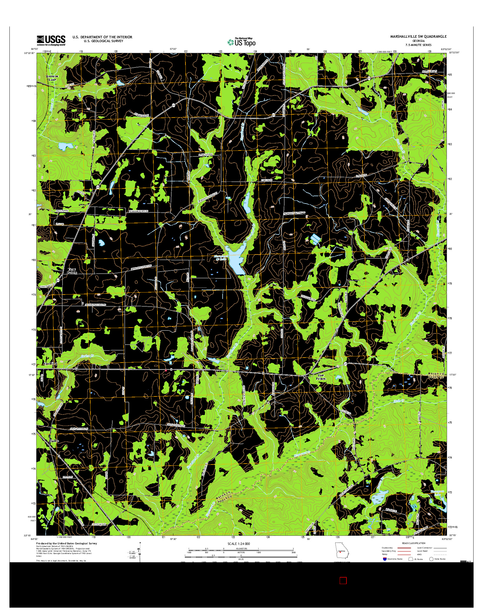 USGS US TOPO 7.5-MINUTE MAP FOR MARSHALLVILLE SW, GA 2017