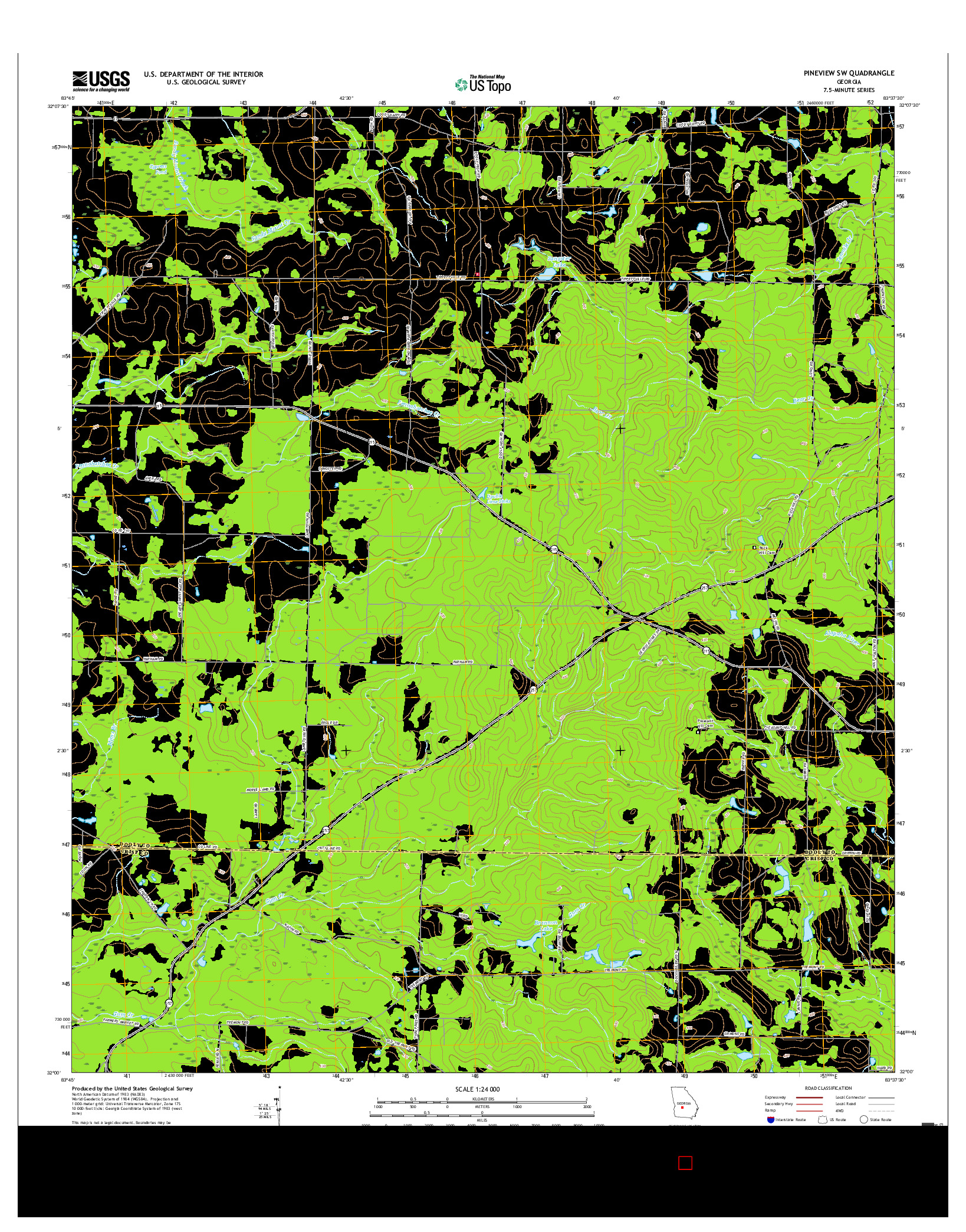 USGS US TOPO 7.5-MINUTE MAP FOR PINEVIEW SW, GA 2017