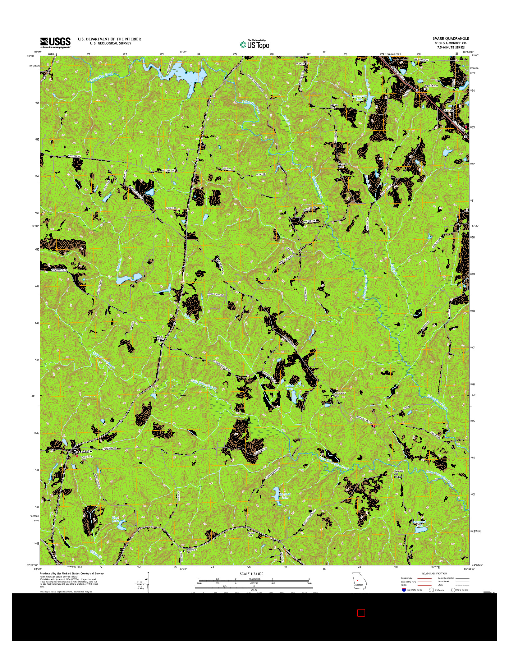 USGS US TOPO 7.5-MINUTE MAP FOR SMARR, GA 2017