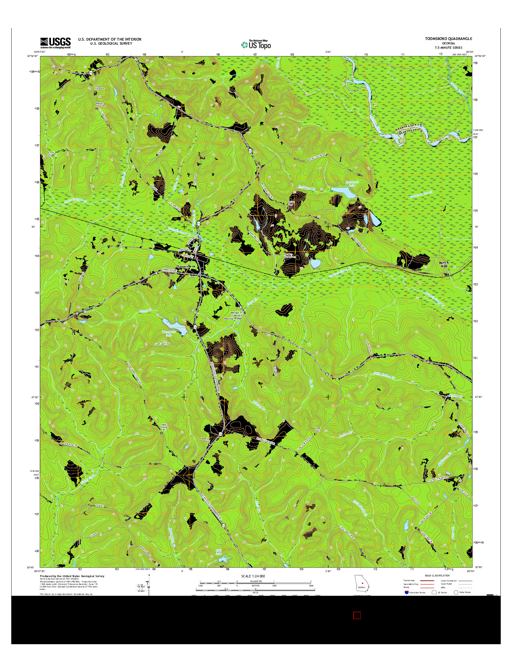 USGS US TOPO 7.5-MINUTE MAP FOR TOOMSBORO, GA 2017