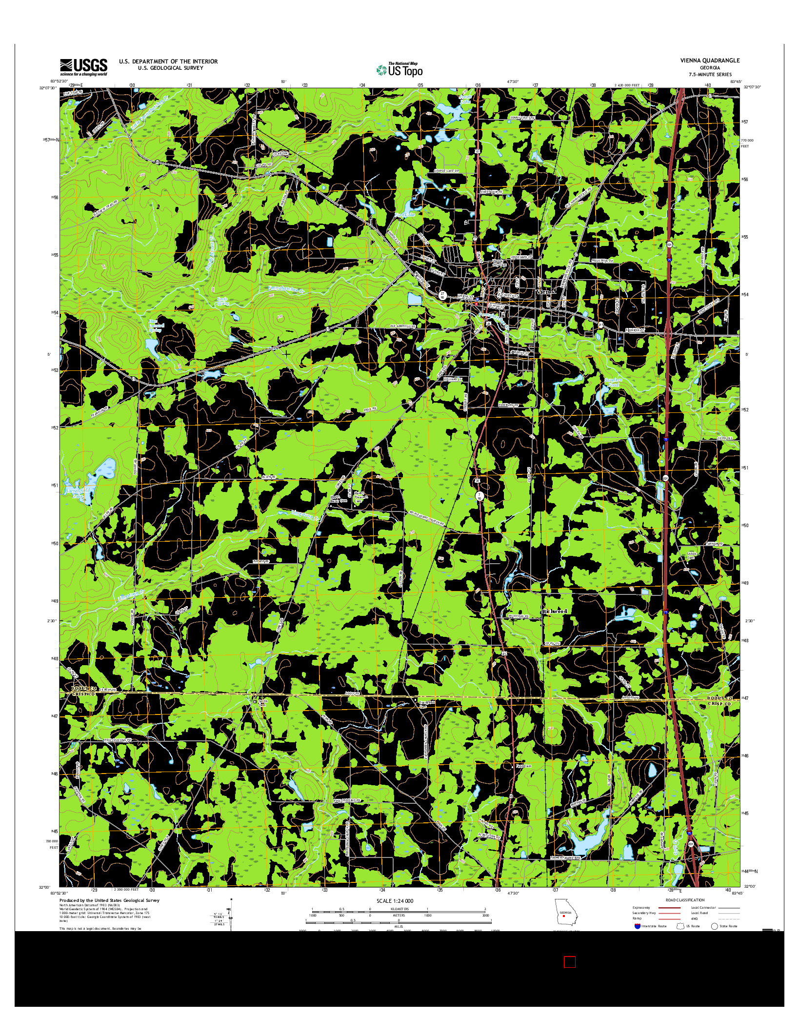 USGS US TOPO 7.5-MINUTE MAP FOR VIENNA, GA 2017