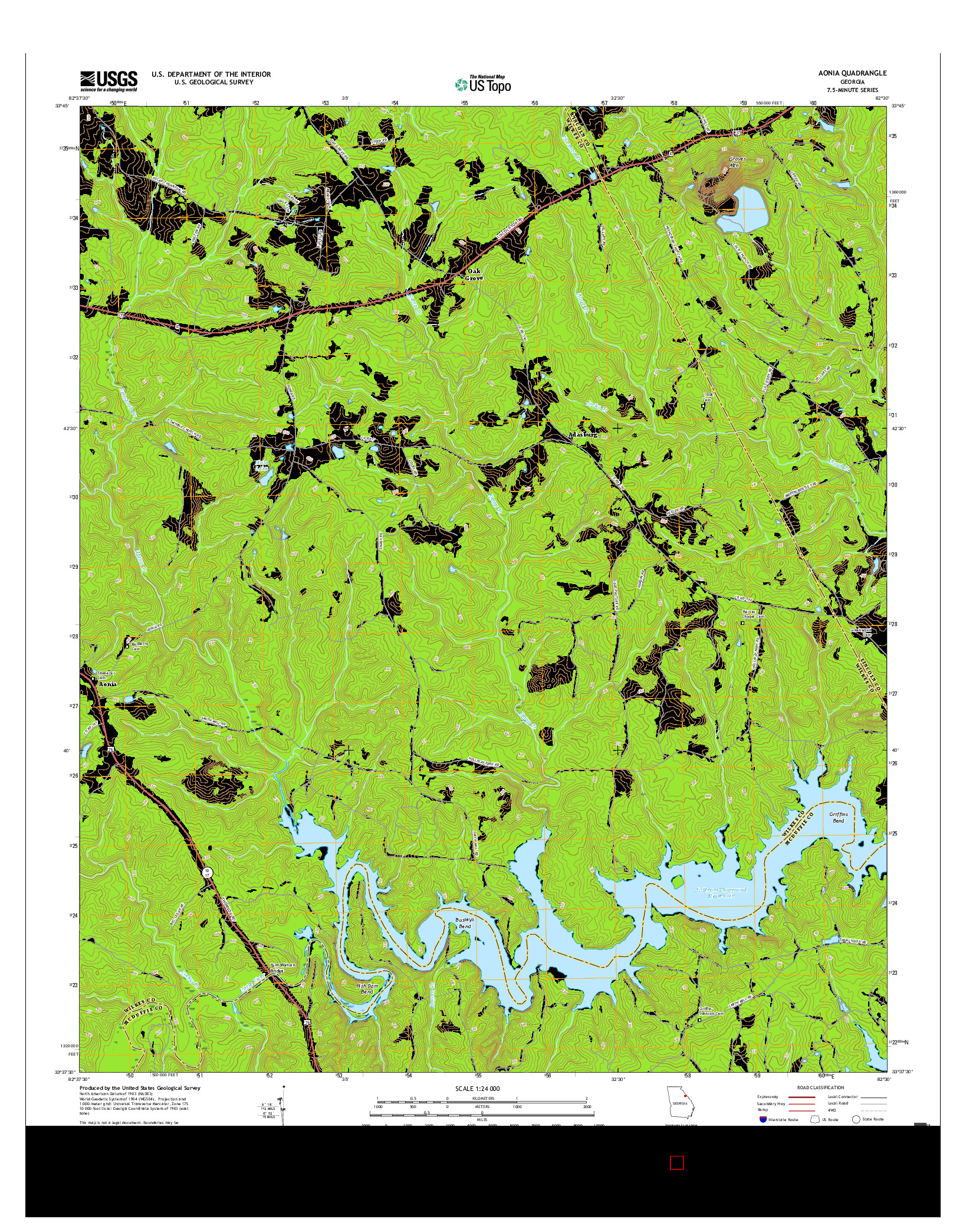 USGS US TOPO 7.5-MINUTE MAP FOR AONIA, GA 2017