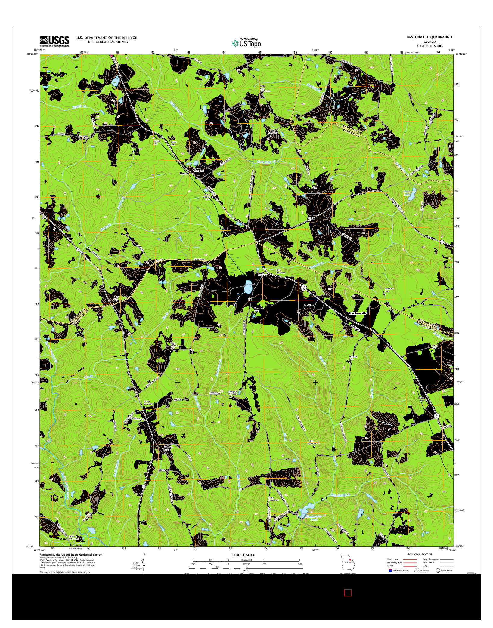 USGS US TOPO 7.5-MINUTE MAP FOR BASTONVILLE, GA 2017