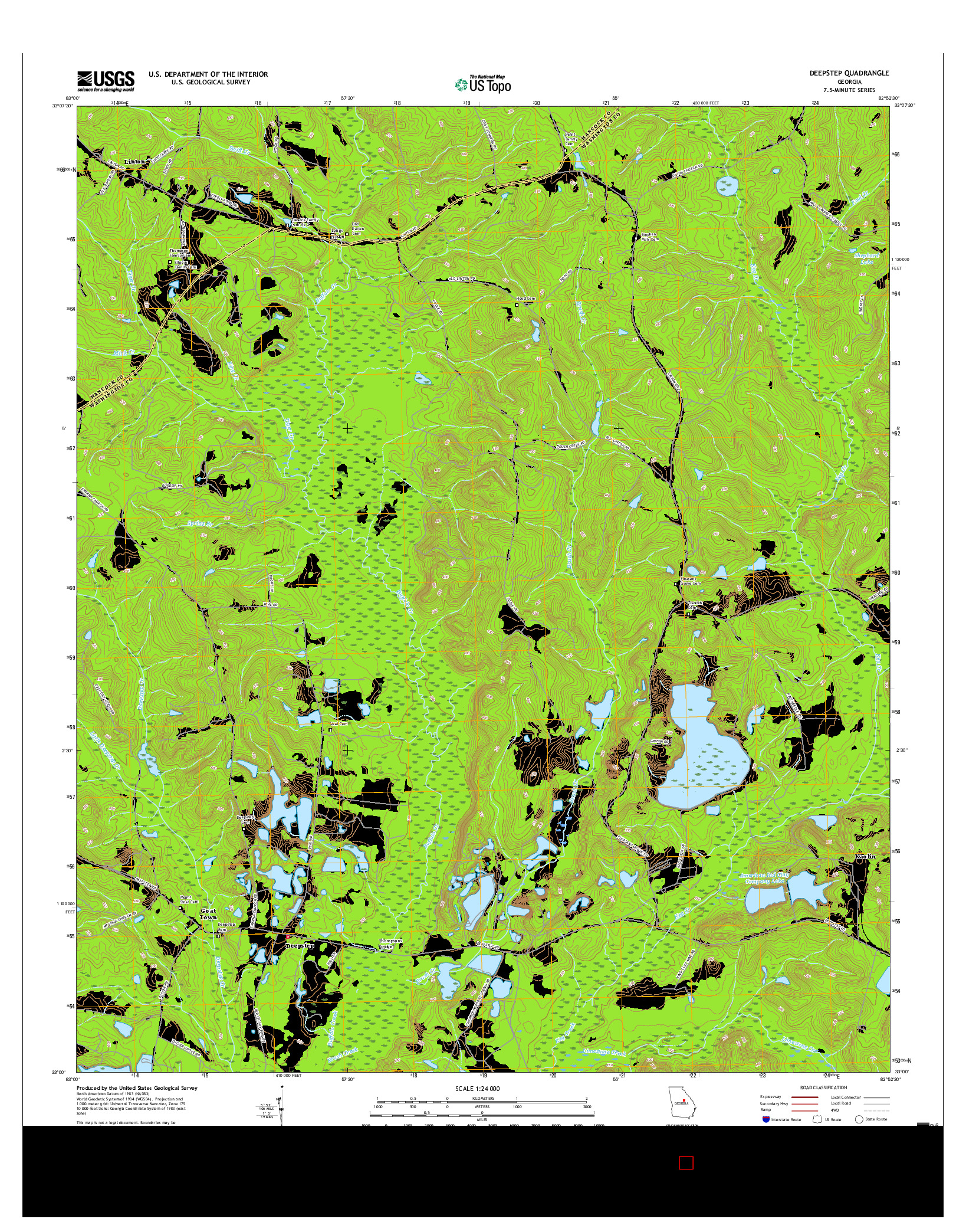 USGS US TOPO 7.5-MINUTE MAP FOR DEEPSTEP, GA 2017