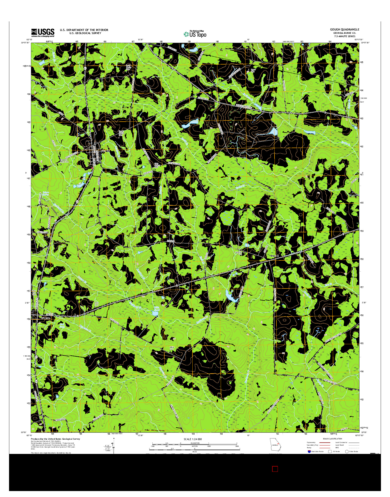 USGS US TOPO 7.5-MINUTE MAP FOR GOUGH, GA 2017