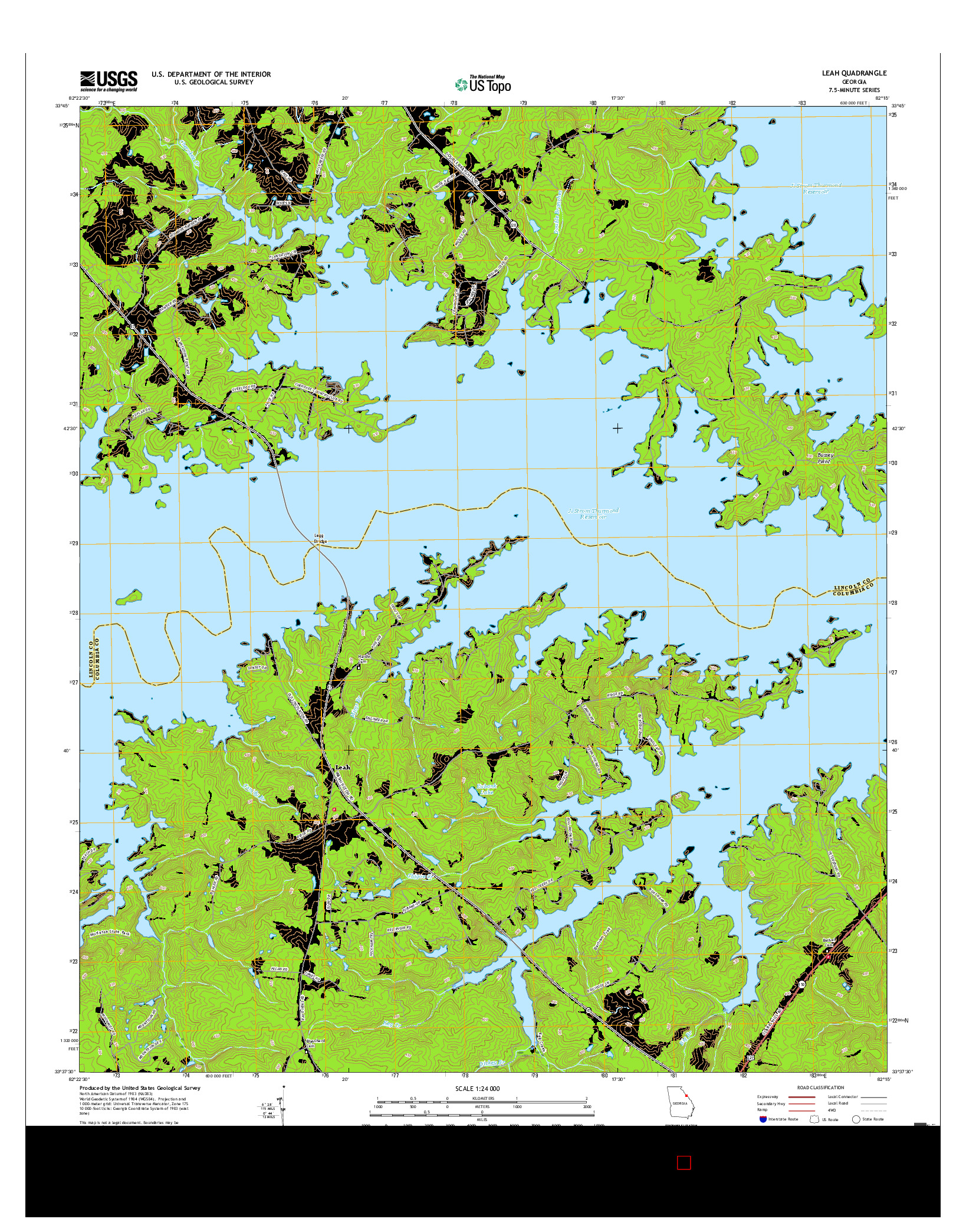 USGS US TOPO 7.5-MINUTE MAP FOR LEAH, GA 2017