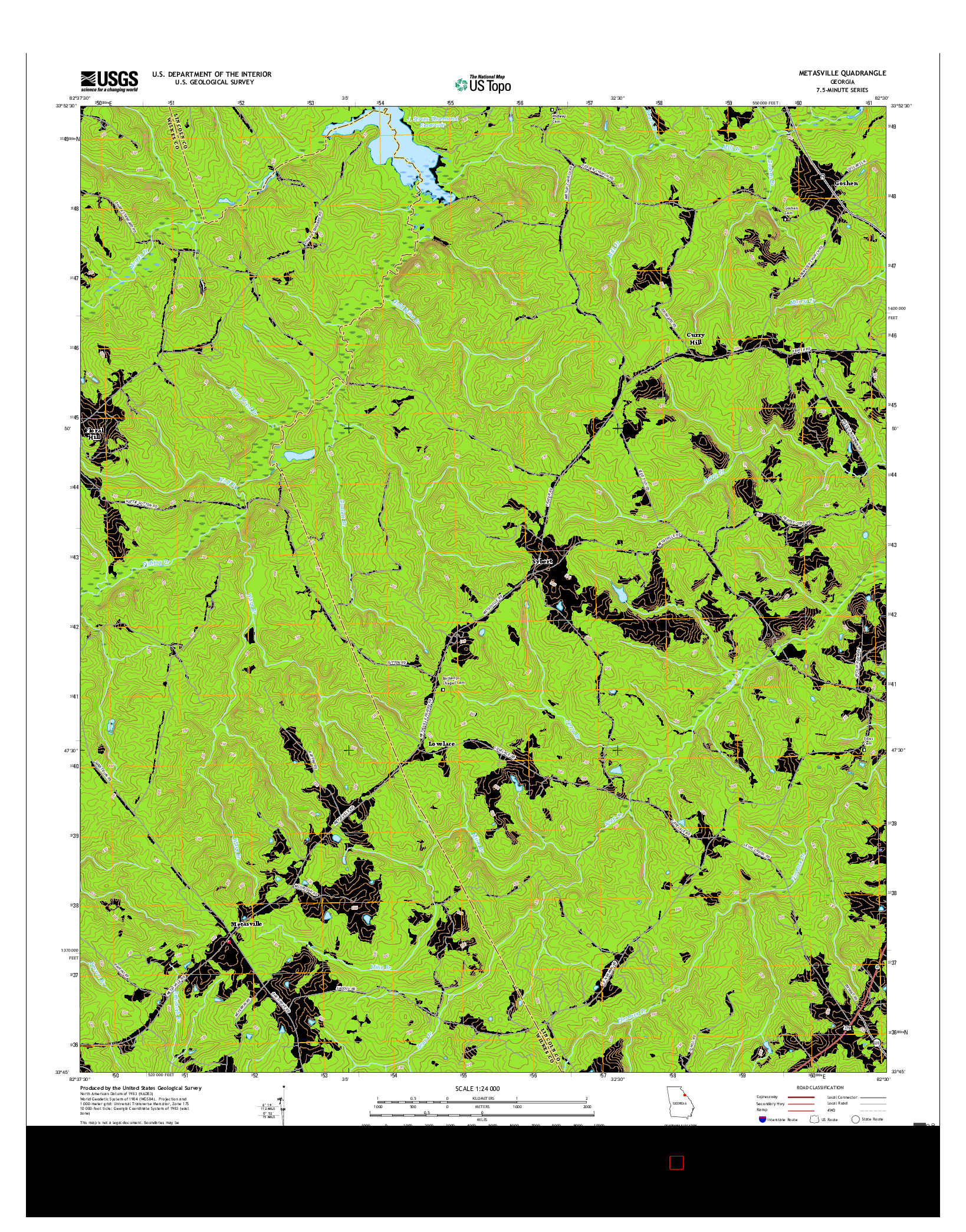 USGS US TOPO 7.5-MINUTE MAP FOR METASVILLE, GA 2017