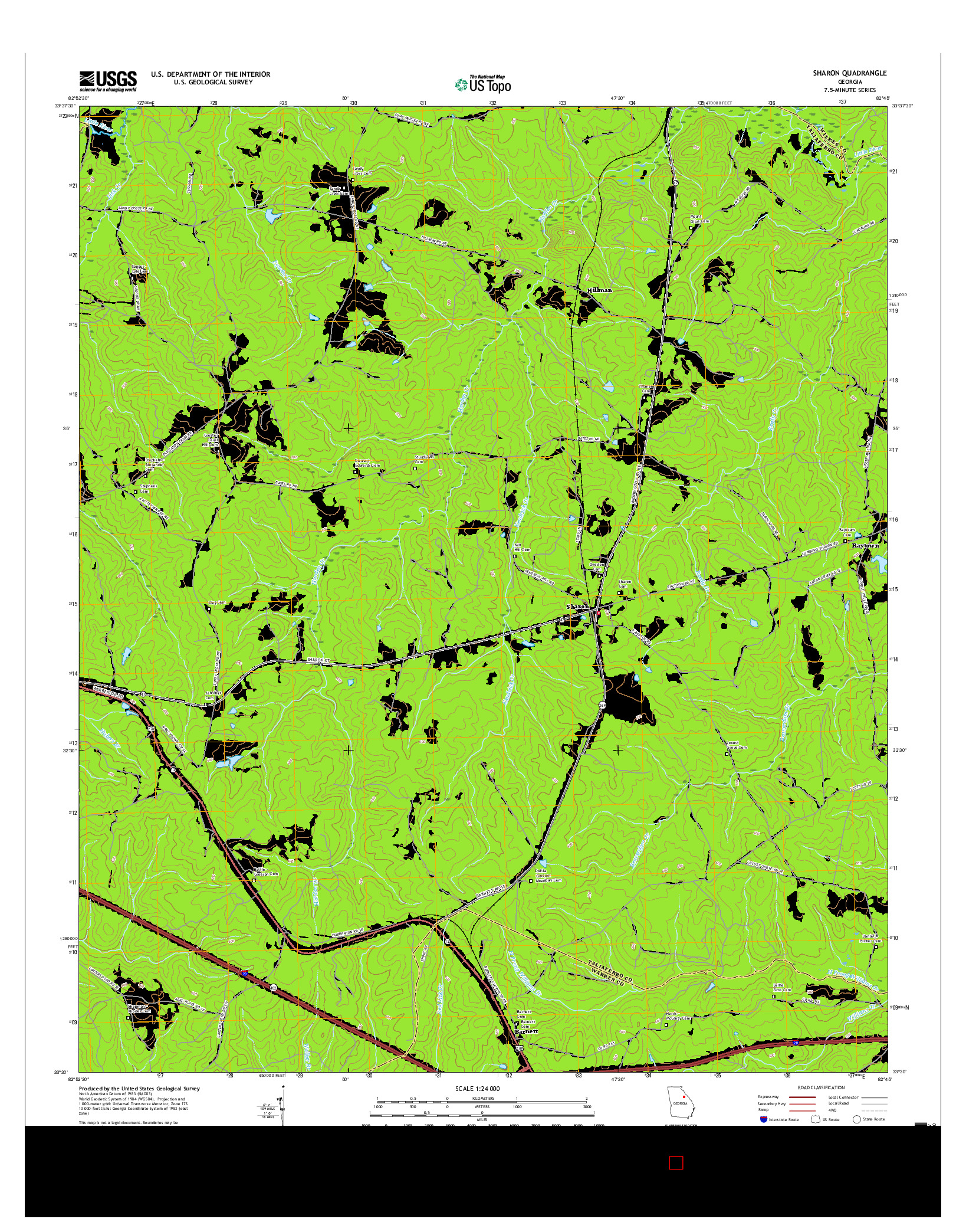 USGS US TOPO 7.5-MINUTE MAP FOR SHARON, GA 2017