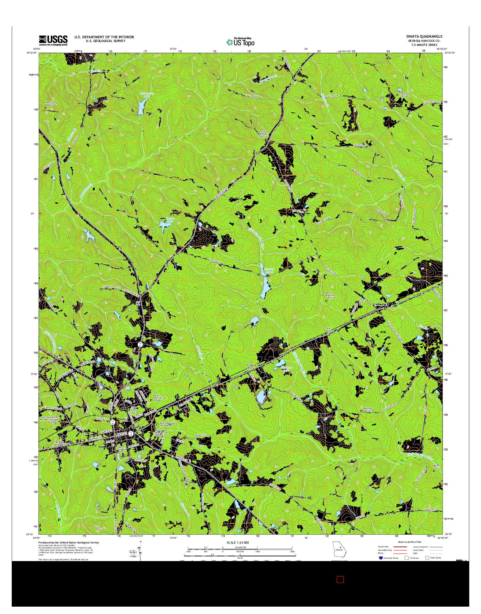 USGS US TOPO 7.5-MINUTE MAP FOR SPARTA, GA 2017