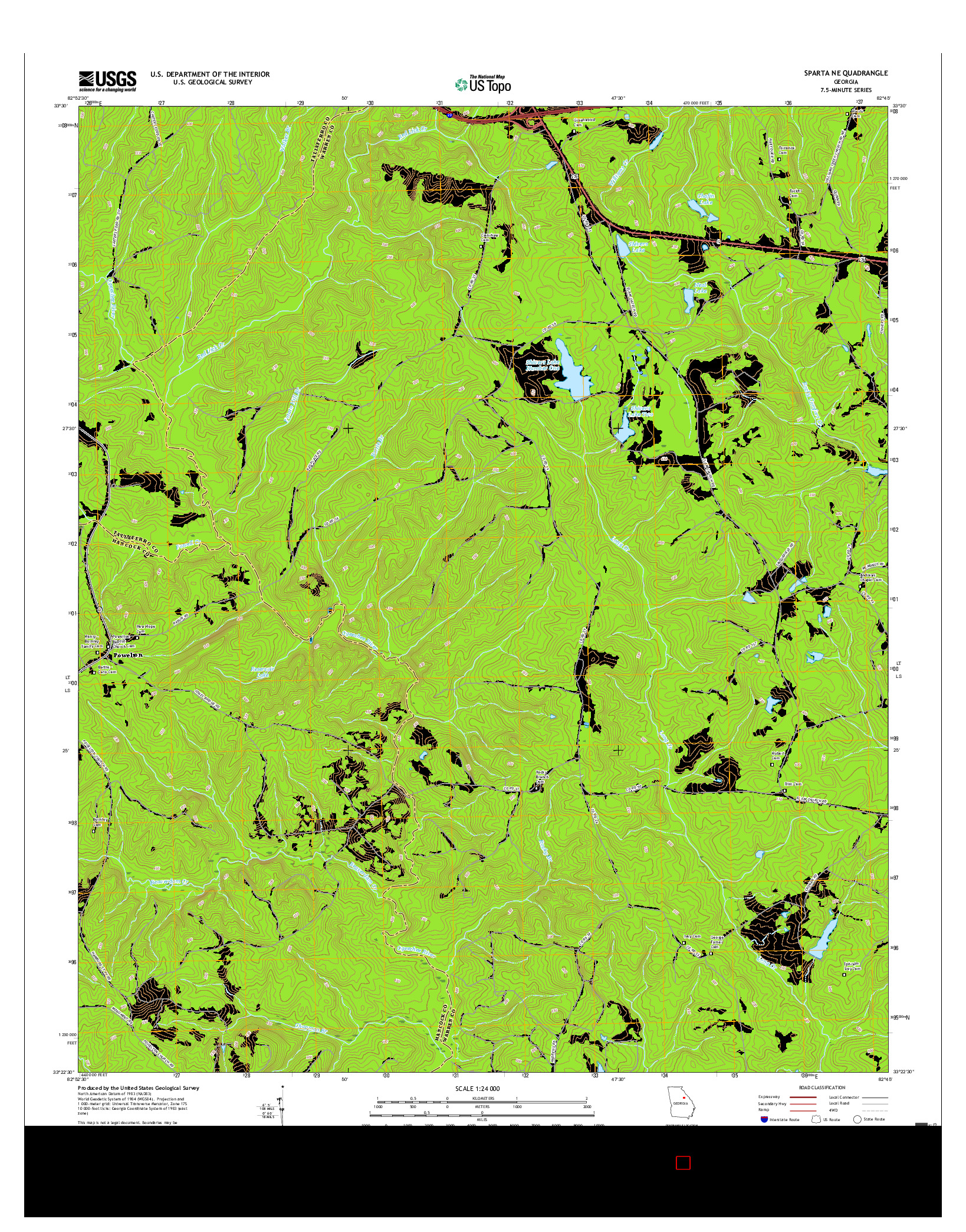 USGS US TOPO 7.5-MINUTE MAP FOR SPARTA NE, GA 2017