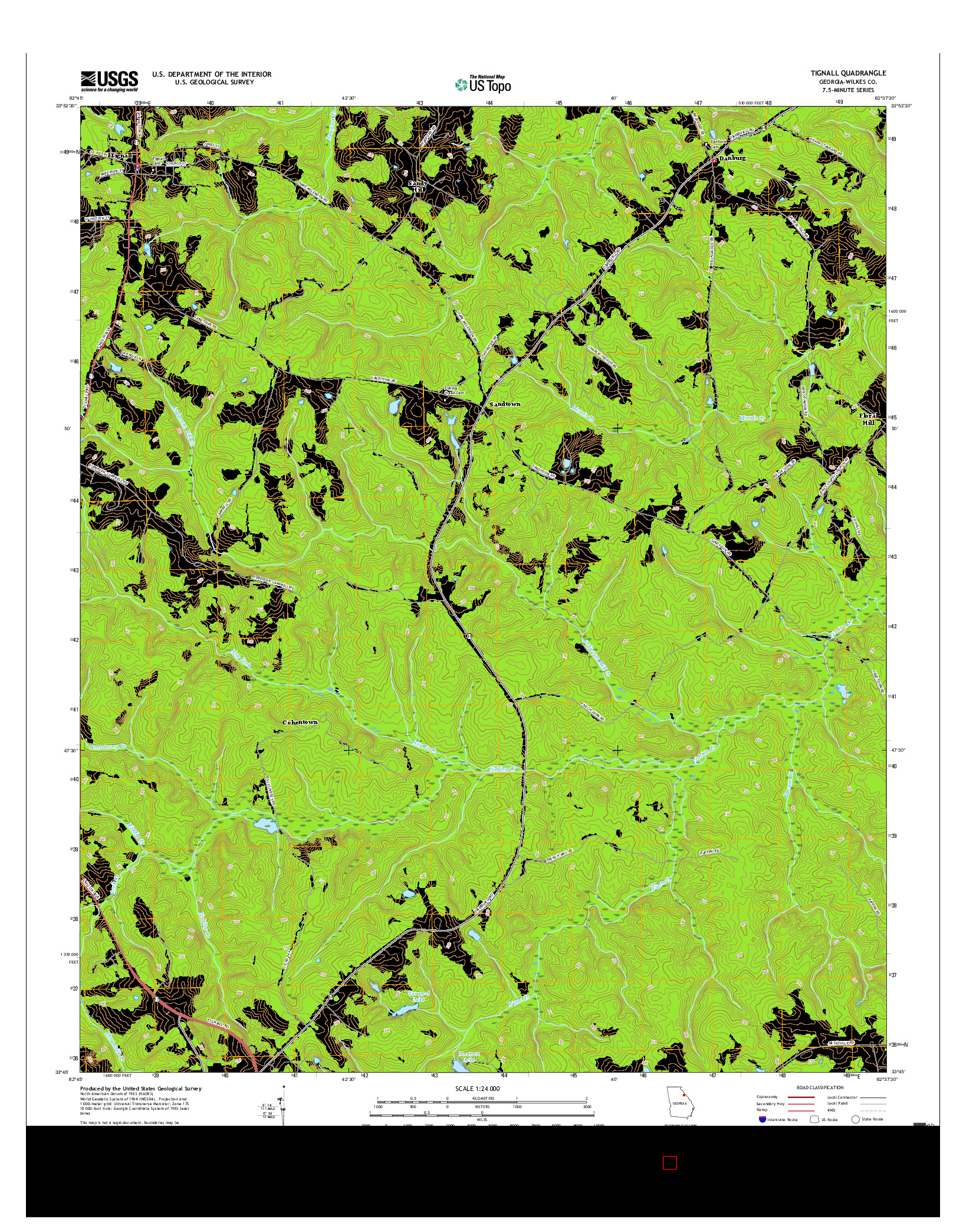 USGS US TOPO 7.5-MINUTE MAP FOR TIGNALL, GA 2017