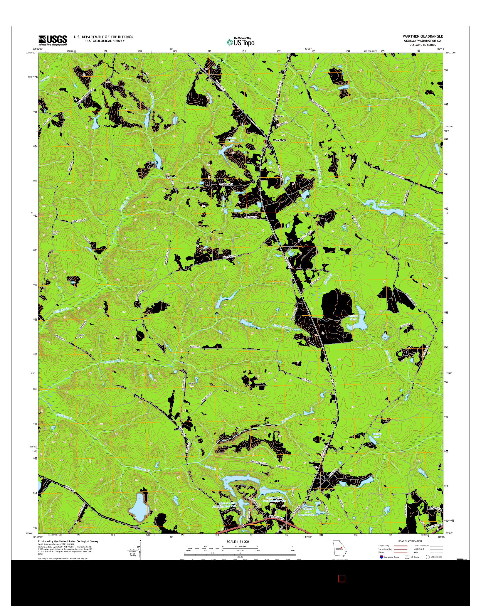 USGS US TOPO 7.5-MINUTE MAP FOR WARTHEN, GA 2017