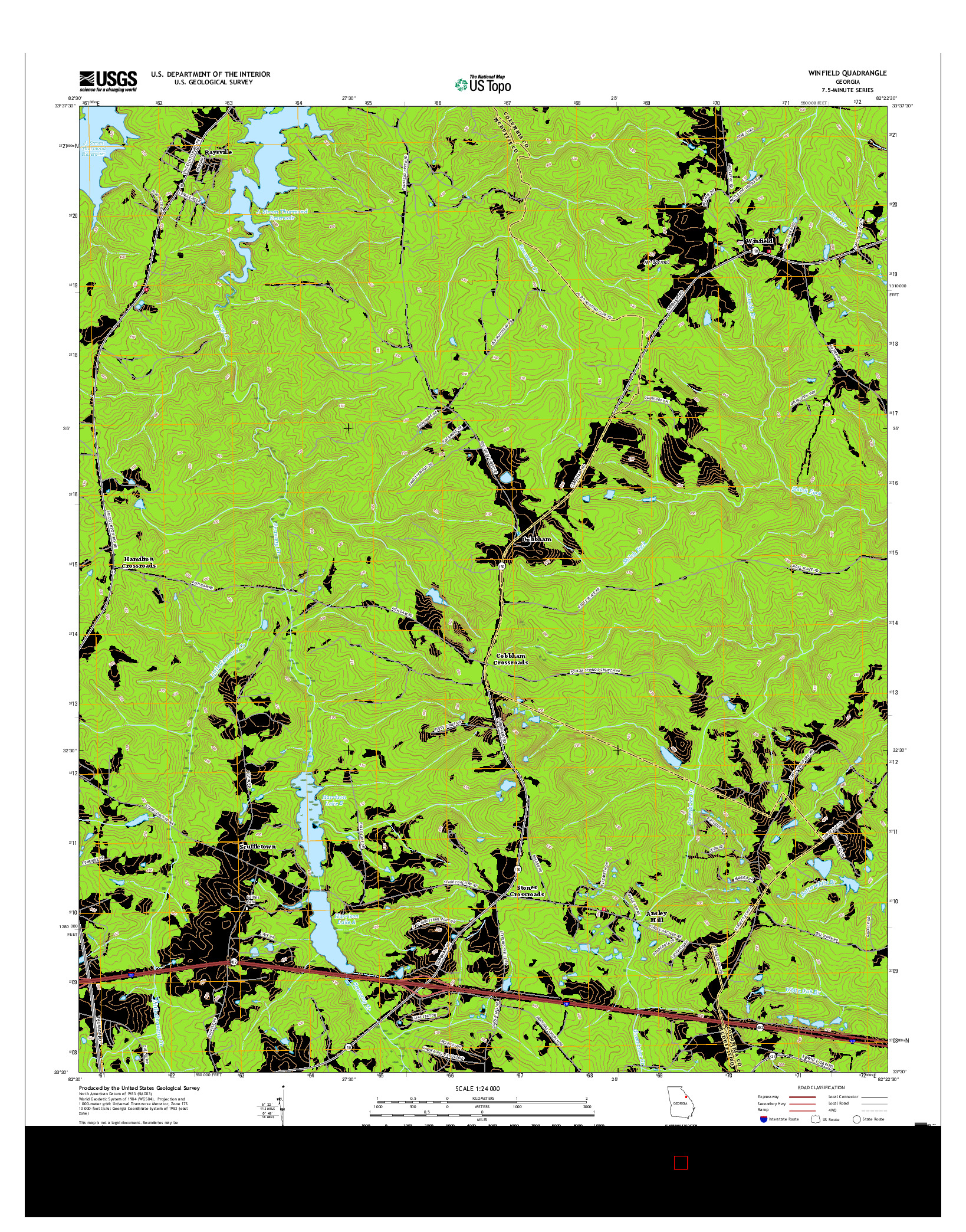 USGS US TOPO 7.5-MINUTE MAP FOR WINFIELD, GA 2017