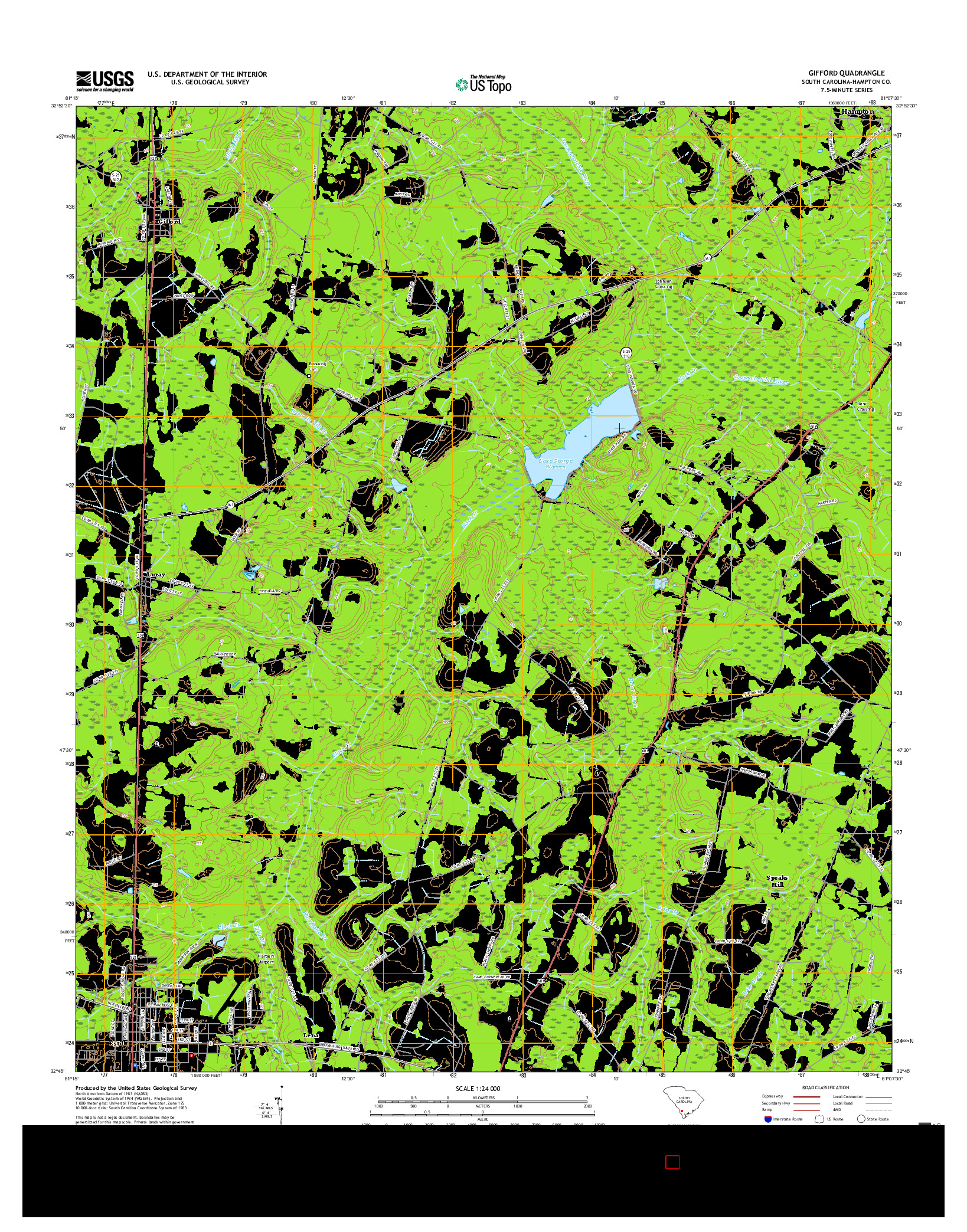 USGS US TOPO 7.5-MINUTE MAP FOR GIFFORD, SC 2017