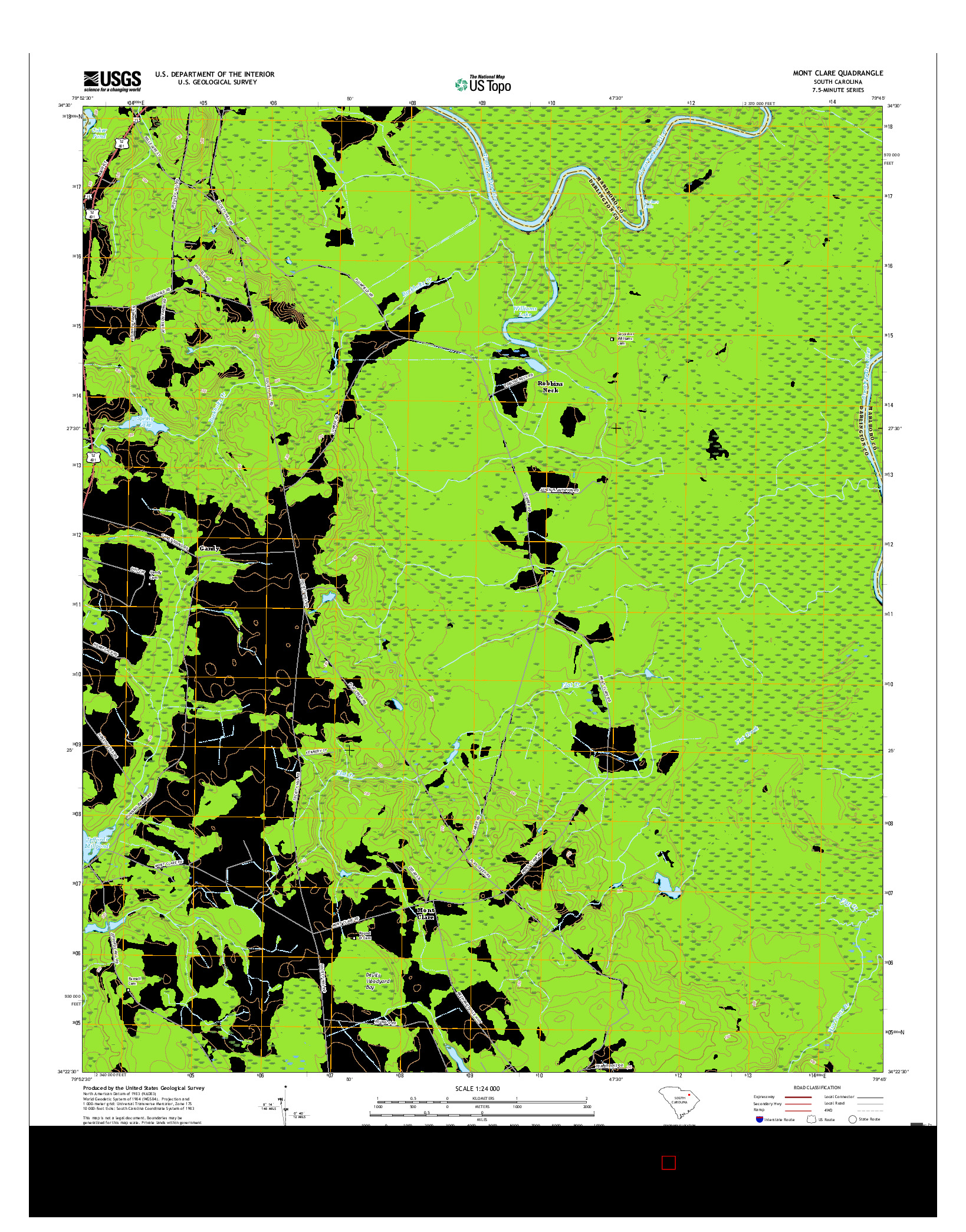 USGS US TOPO 7.5-MINUTE MAP FOR MONT CLARE, SC 2017