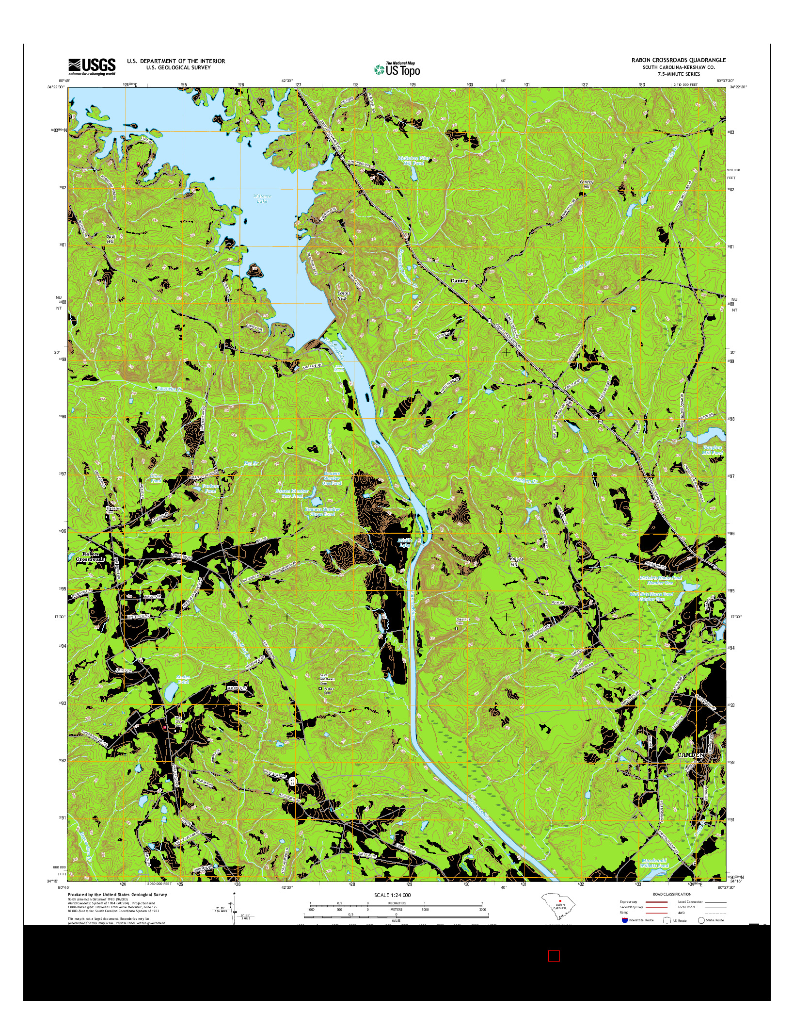 USGS US TOPO 7.5-MINUTE MAP FOR RABON CROSSROADS, SC 2017