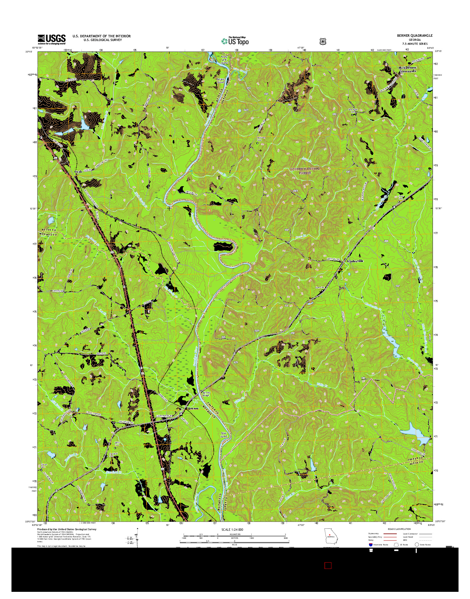 USGS US TOPO 7.5-MINUTE MAP FOR BERNER, GA 2017