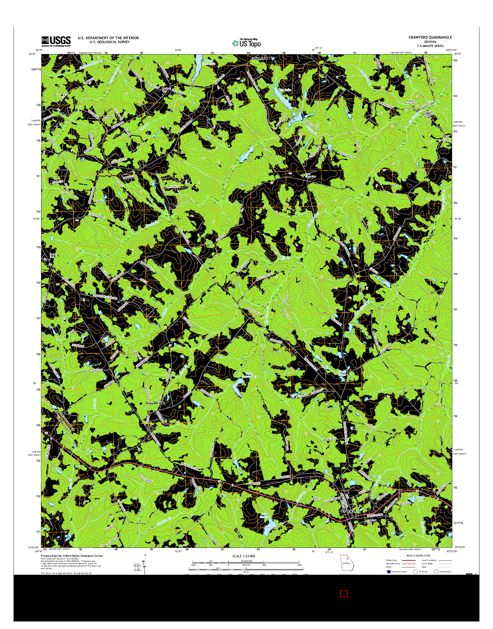 USGS US TOPO 7.5-MINUTE MAP FOR CRAWFORD, GA 2017