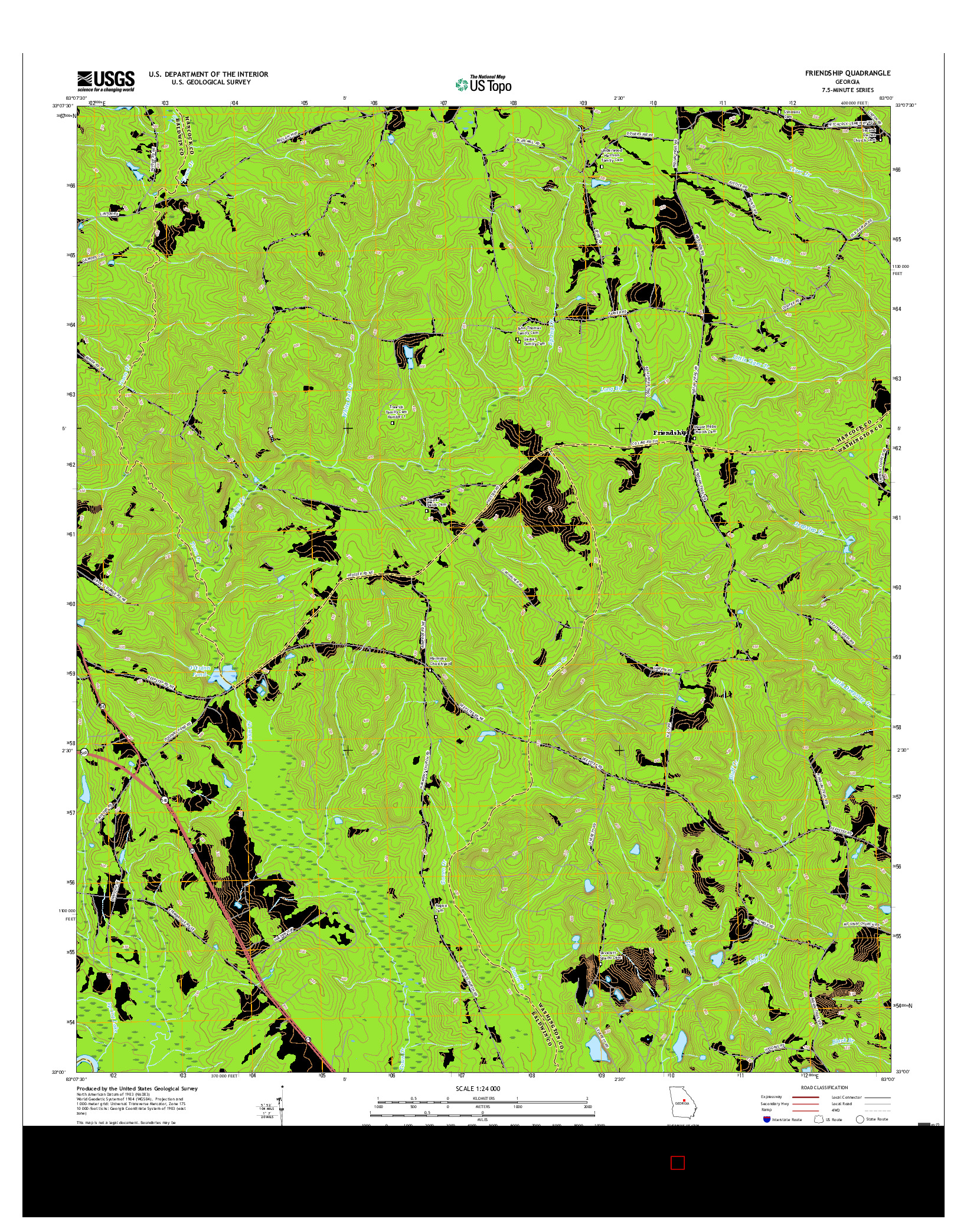 USGS US TOPO 7.5-MINUTE MAP FOR FRIENDSHIP, GA 2017