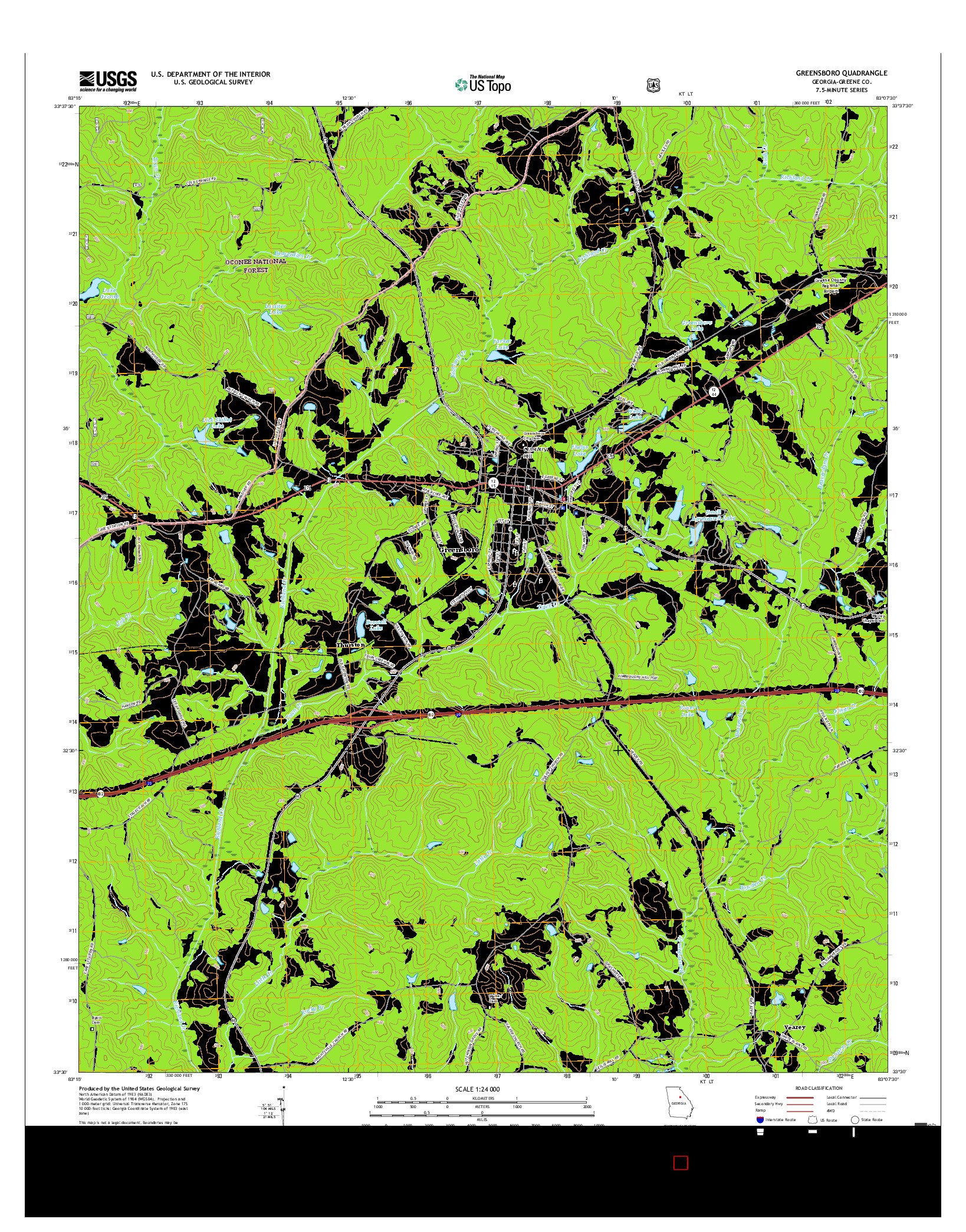 USGS US TOPO 7.5-MINUTE MAP FOR GREENSBORO, GA 2017