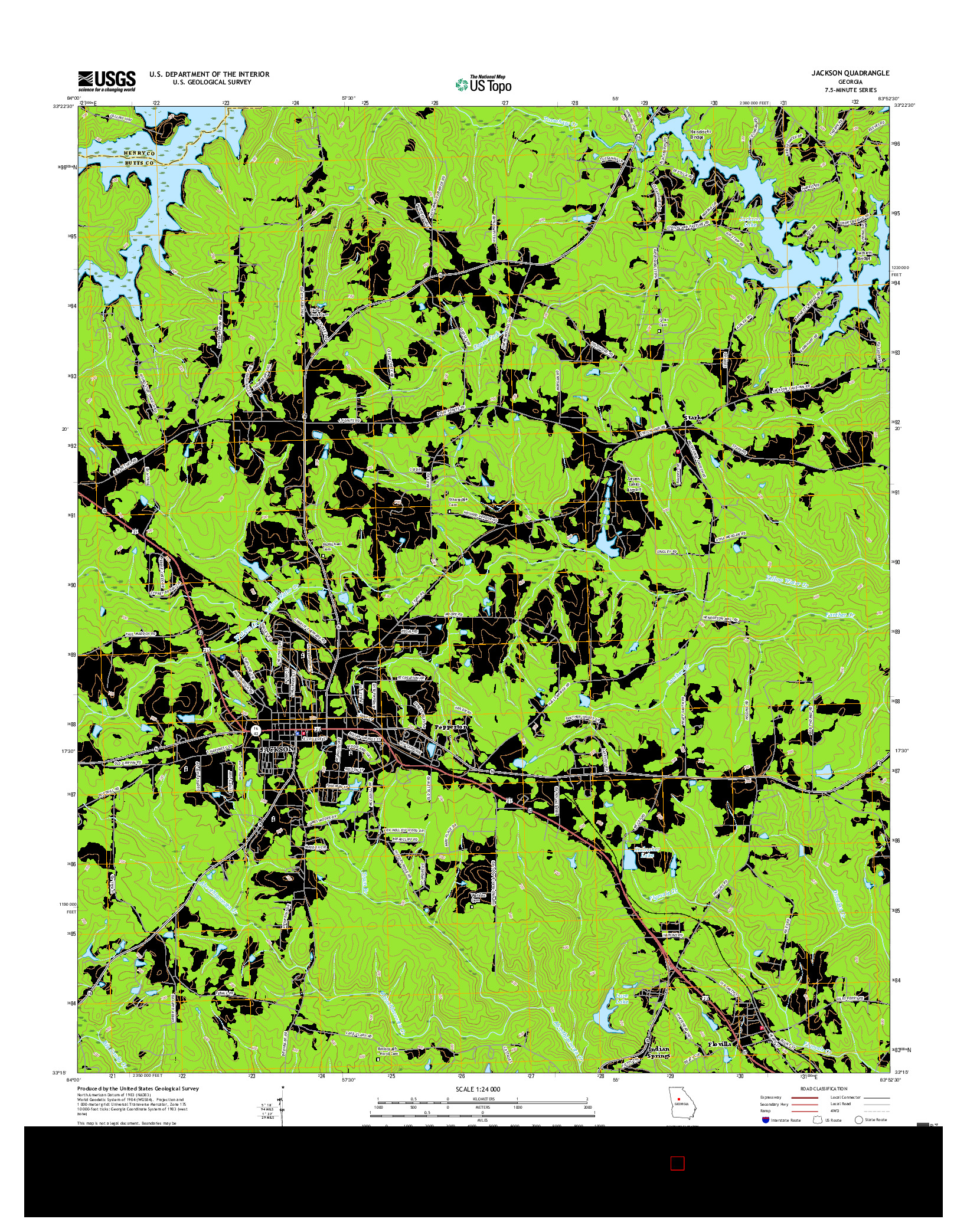 USGS US TOPO 7.5-MINUTE MAP FOR JACKSON, GA 2017