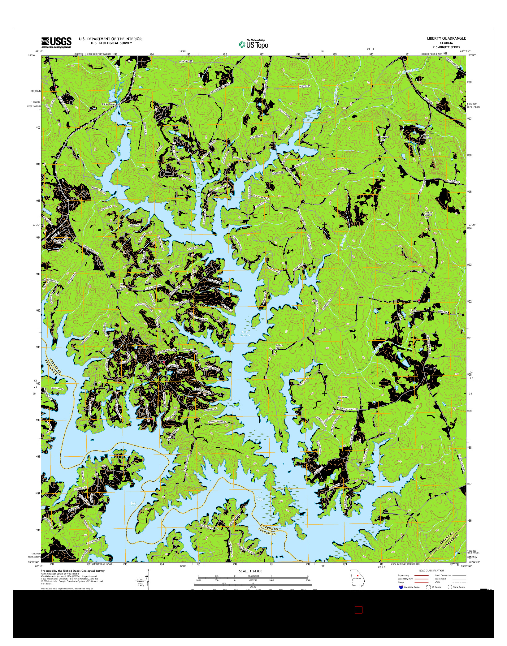 USGS US TOPO 7.5-MINUTE MAP FOR LIBERTY, GA 2017