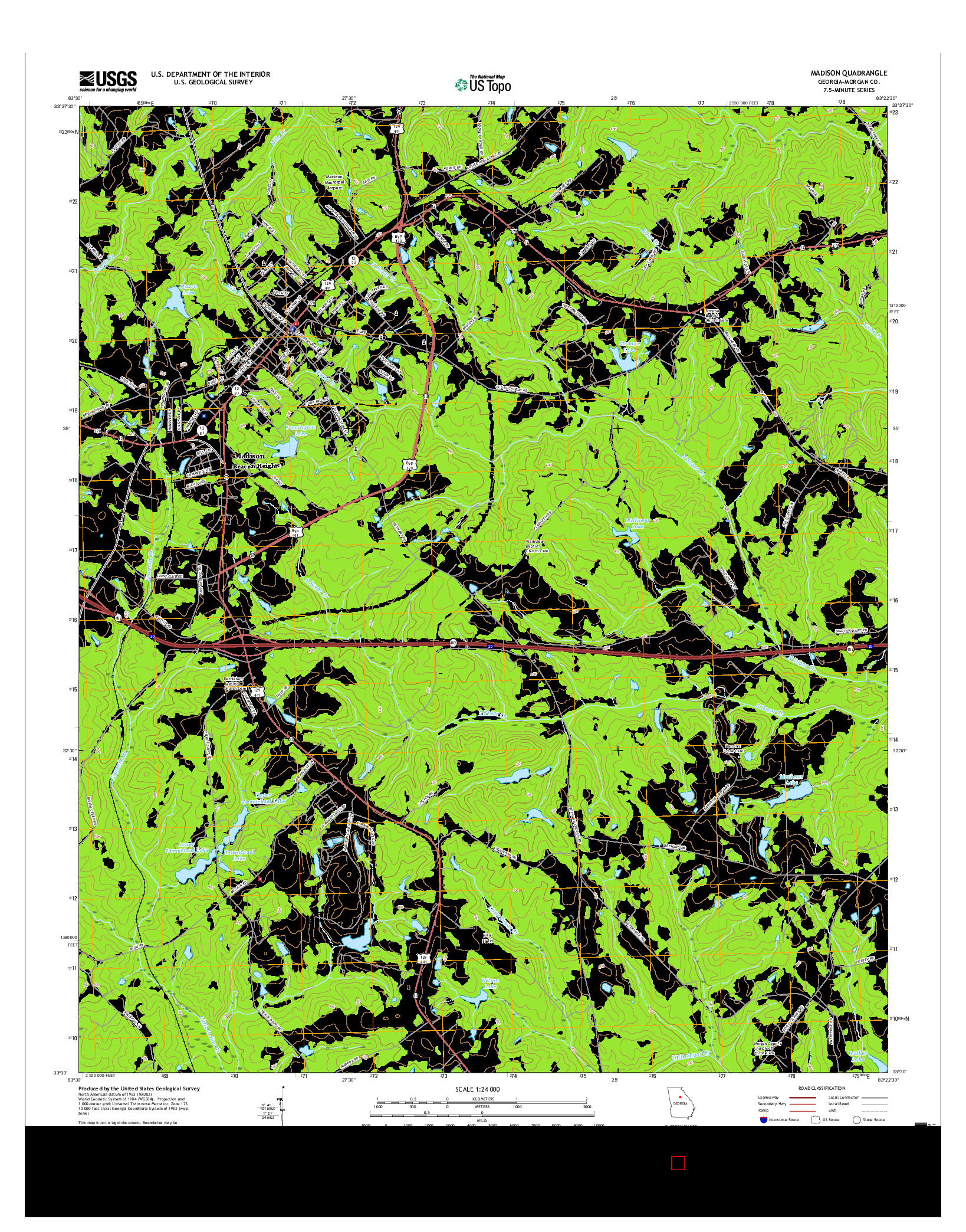 USGS US TOPO 7.5-MINUTE MAP FOR MADISON, GA 2017