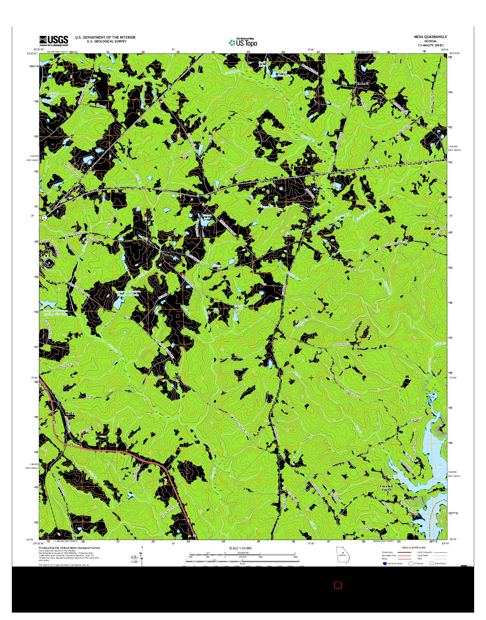 USGS US TOPO 7.5-MINUTE MAP FOR MEDA, GA 2017