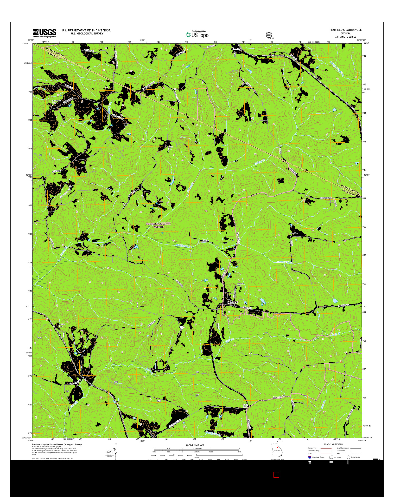 USGS US TOPO 7.5-MINUTE MAP FOR PENFIELD, GA 2017