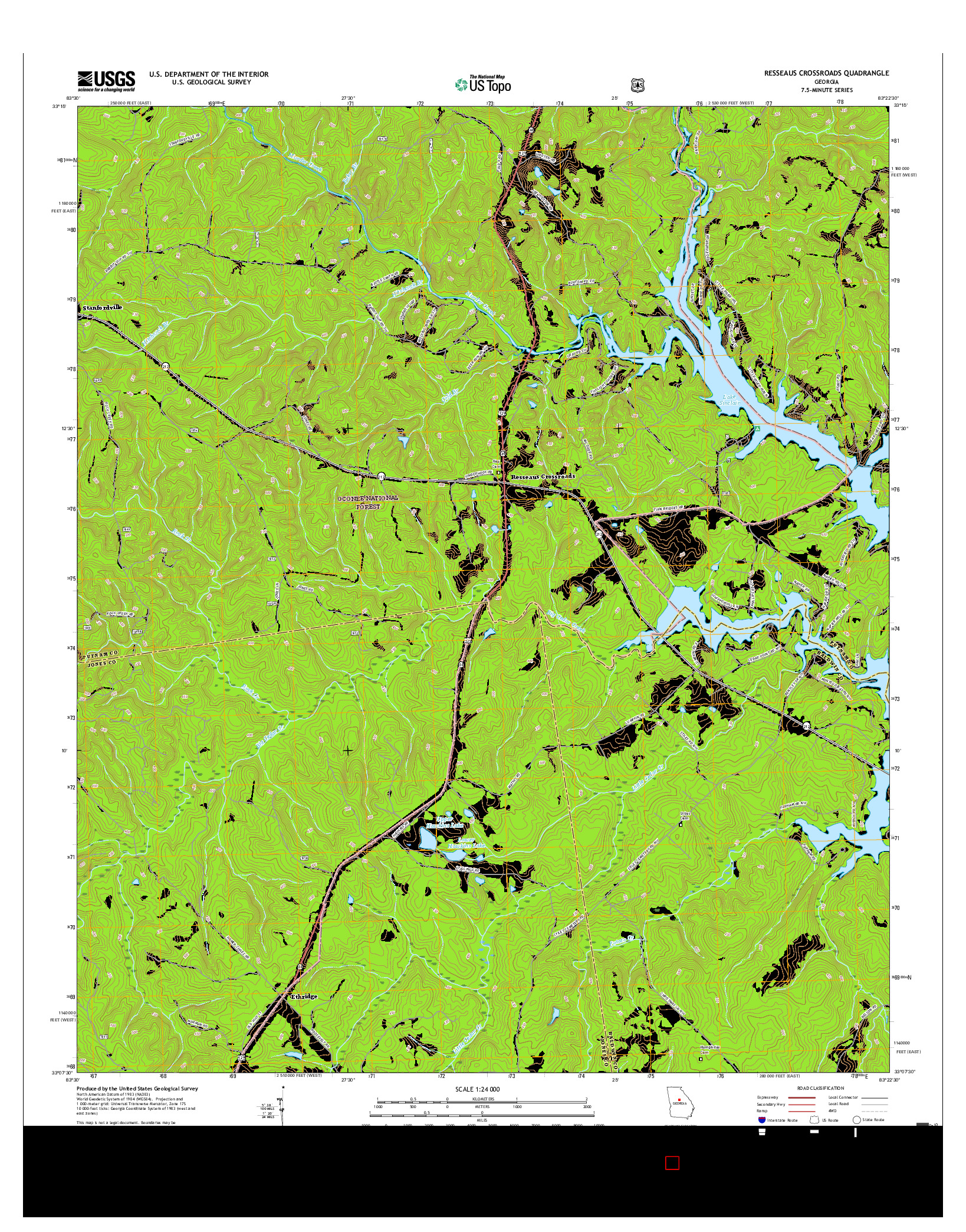 USGS US TOPO 7.5-MINUTE MAP FOR RESSEAUS CROSSROADS, GA 2017