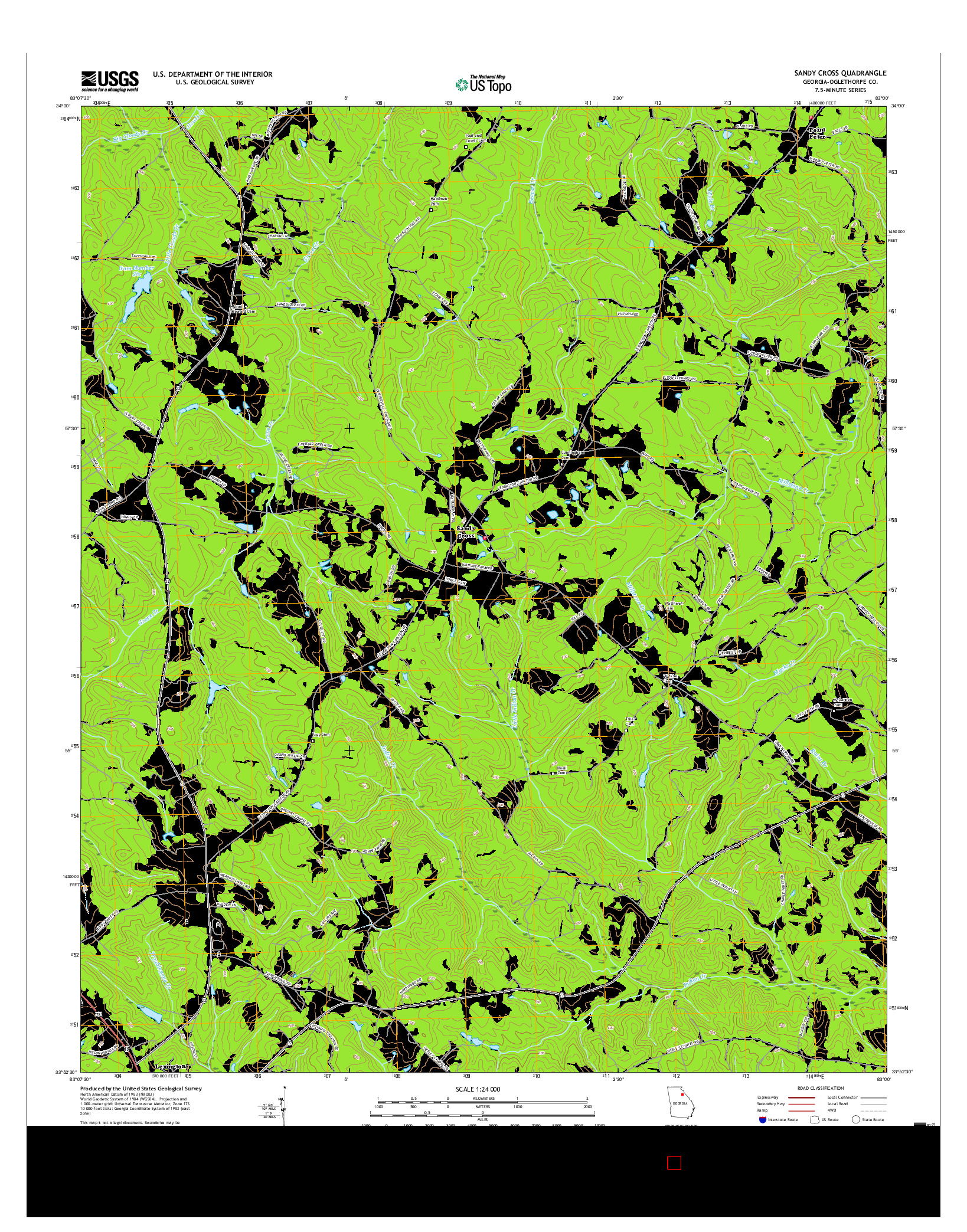 USGS US TOPO 7.5-MINUTE MAP FOR SANDY CROSS, GA 2017