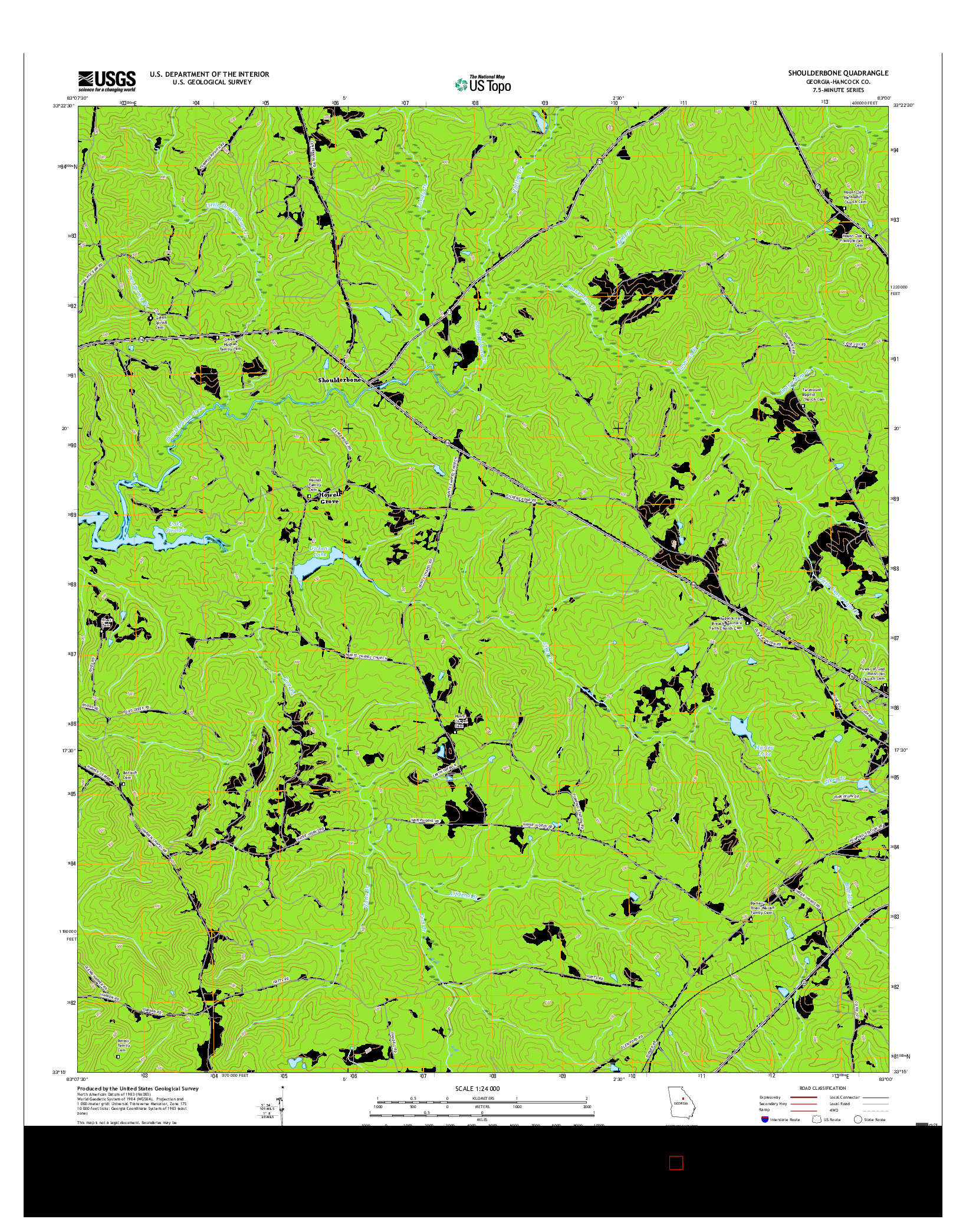USGS US TOPO 7.5-MINUTE MAP FOR SHOULDERBONE, GA 2017