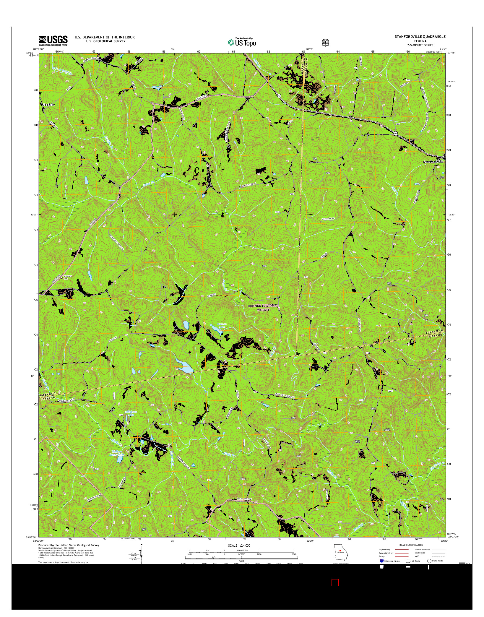 USGS US TOPO 7.5-MINUTE MAP FOR STANFORDVILLE, GA 2017