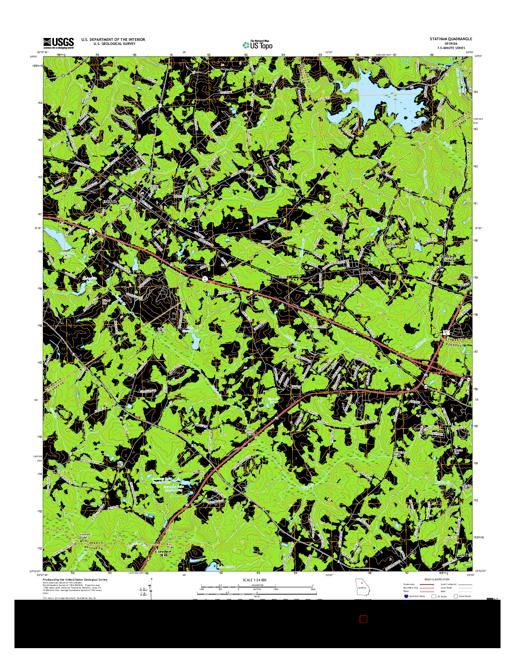 USGS US TOPO 7.5-MINUTE MAP FOR STATHAM, GA 2017