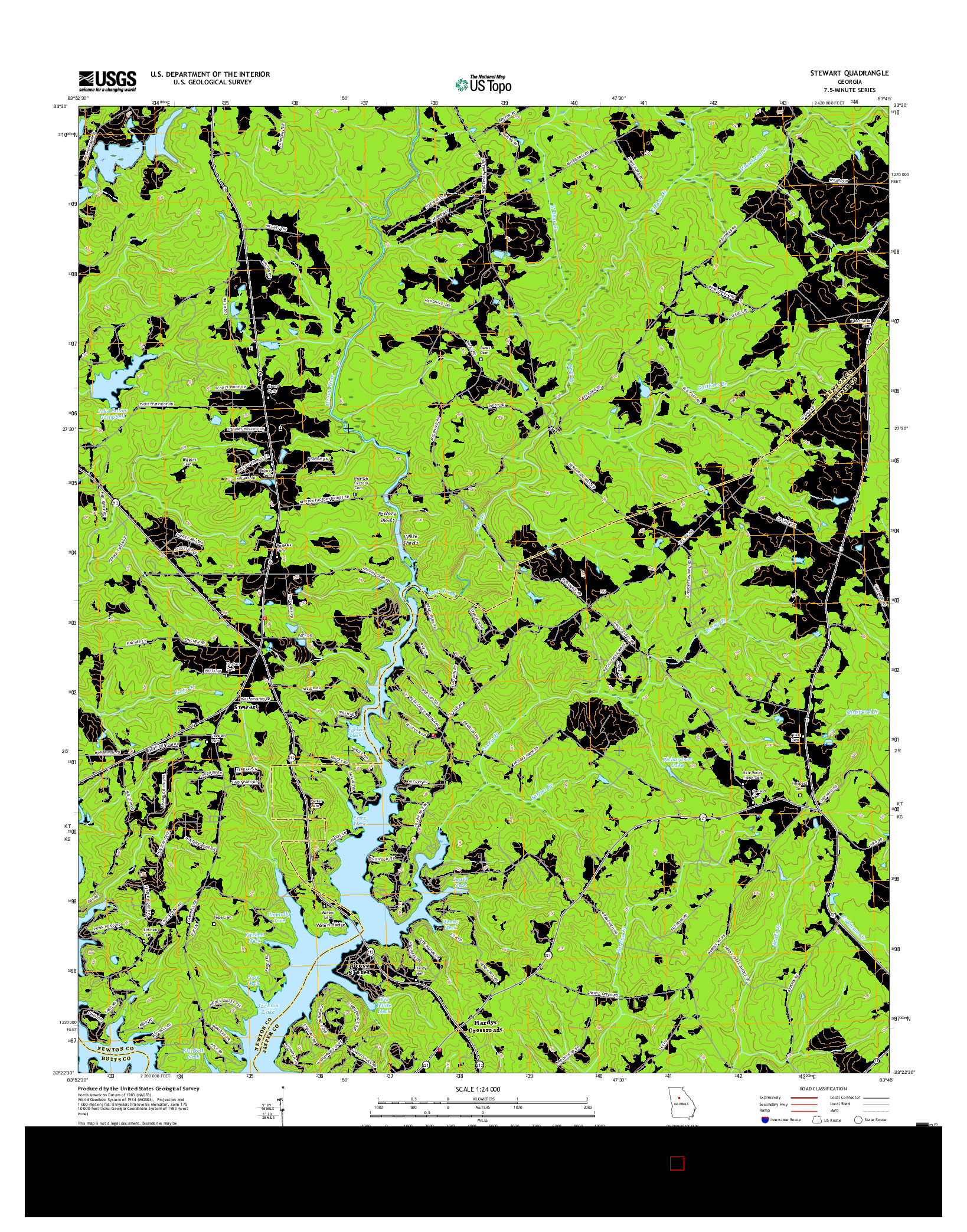 USGS US TOPO 7.5-MINUTE MAP FOR STEWART, GA 2017