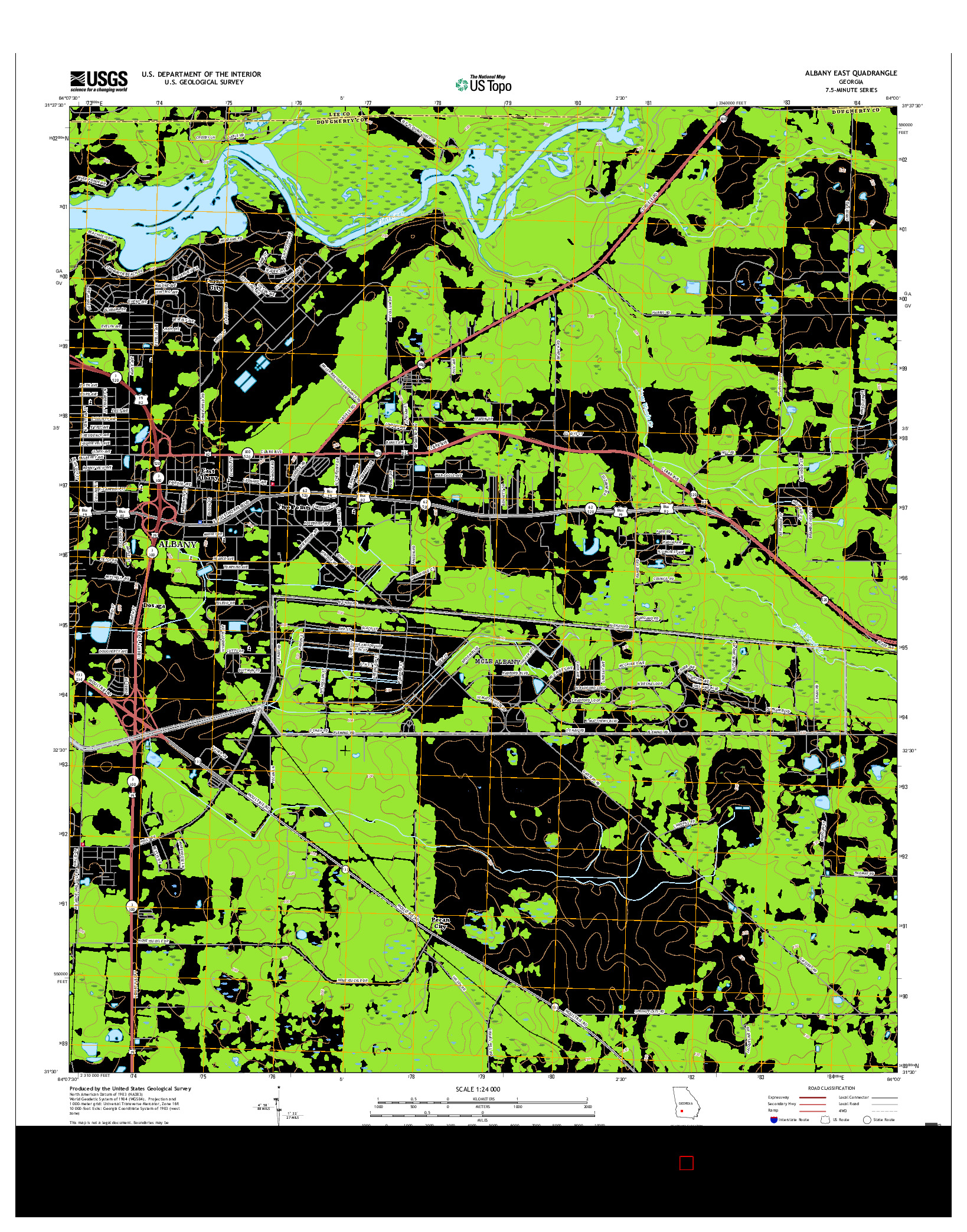 USGS US TOPO 7.5-MINUTE MAP FOR ALBANY EAST, GA 2017