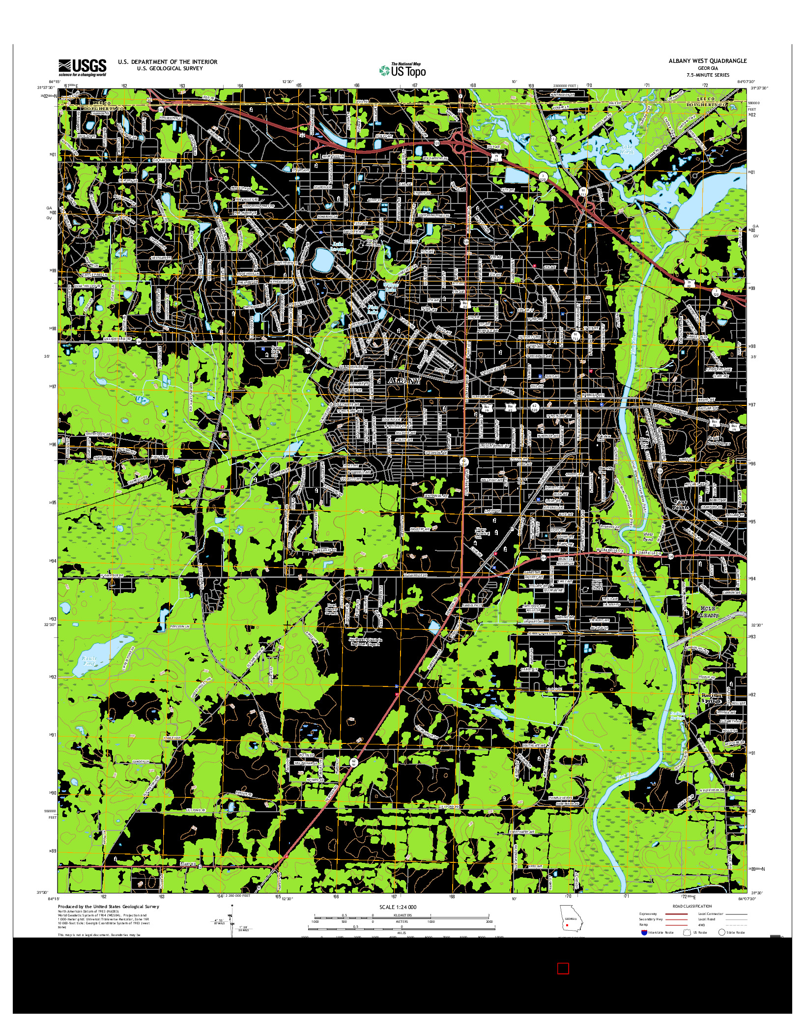 USGS US TOPO 7.5-MINUTE MAP FOR ALBANY WEST, GA 2017