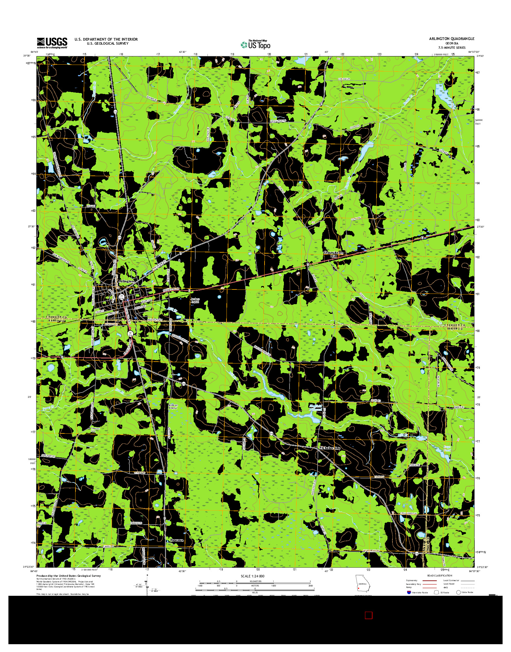 USGS US TOPO 7.5-MINUTE MAP FOR ARLINGTON, GA 2017