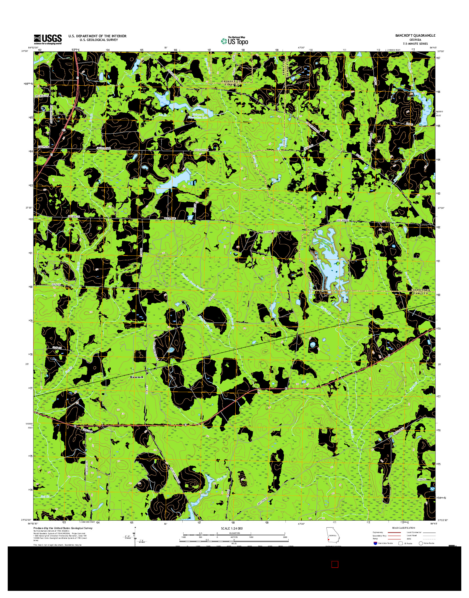 USGS US TOPO 7.5-MINUTE MAP FOR BANCROFT, GA 2017