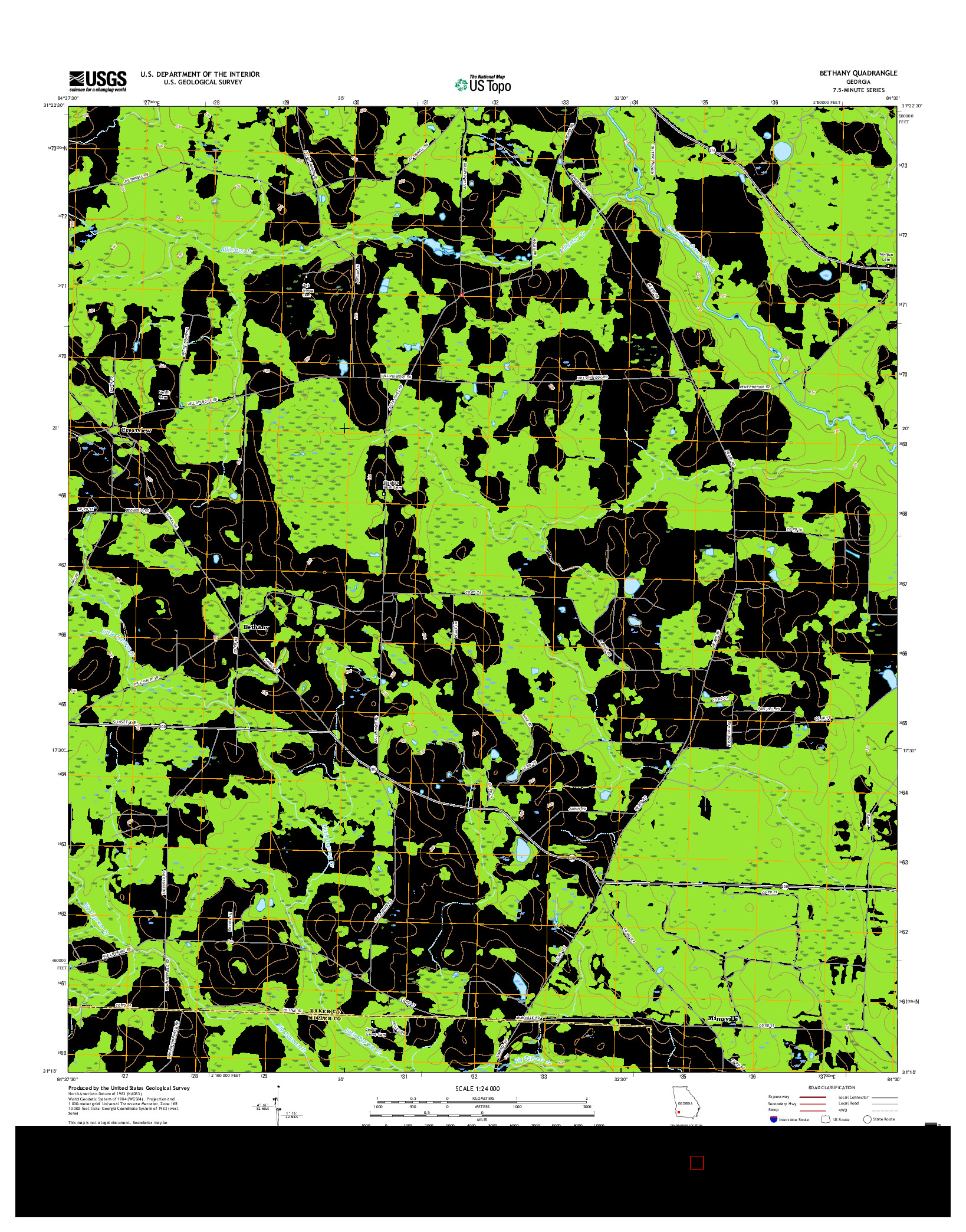 USGS US TOPO 7.5-MINUTE MAP FOR BETHANY, GA 2017