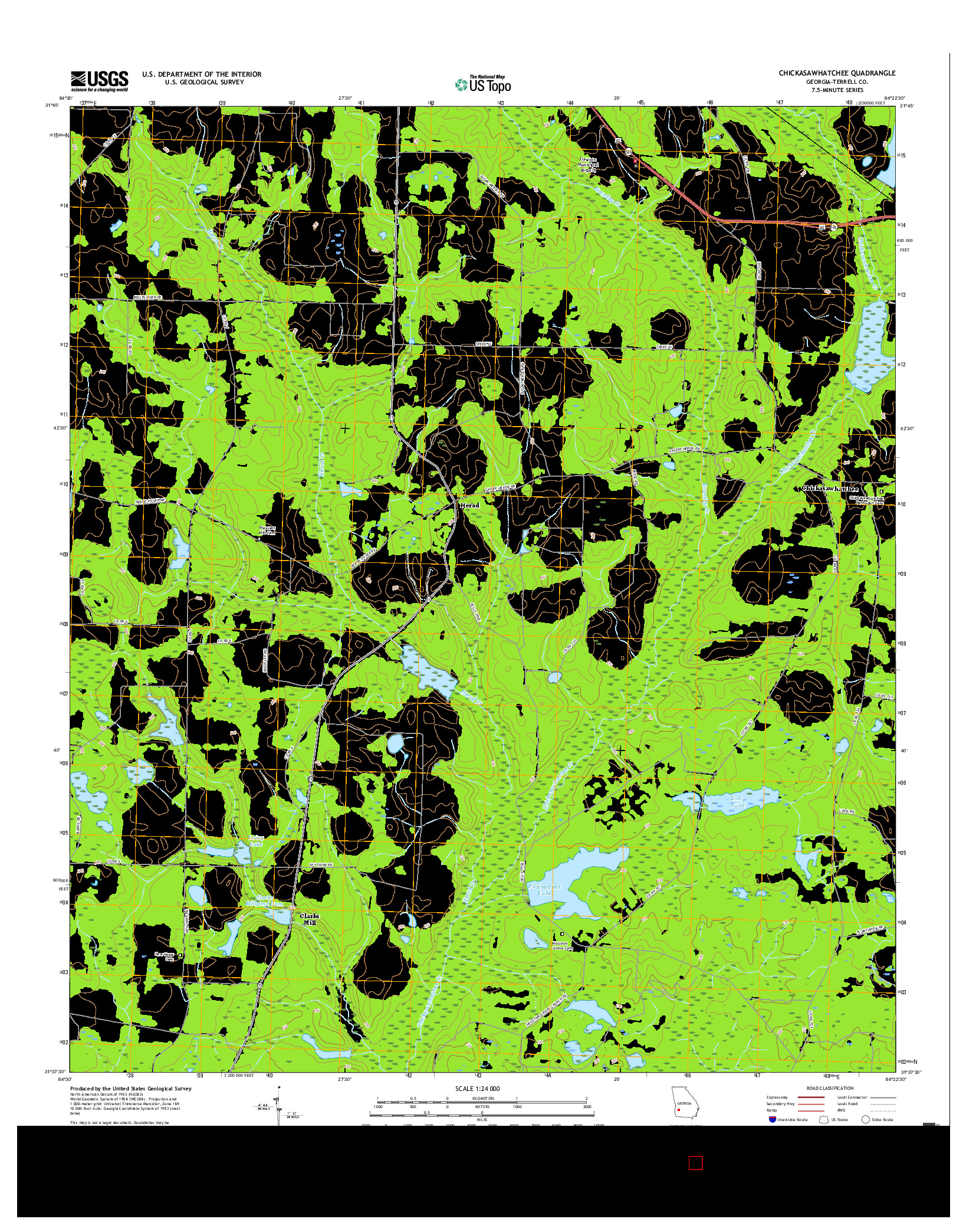 USGS US TOPO 7.5-MINUTE MAP FOR CHICKASAWHATCHEE, GA 2017