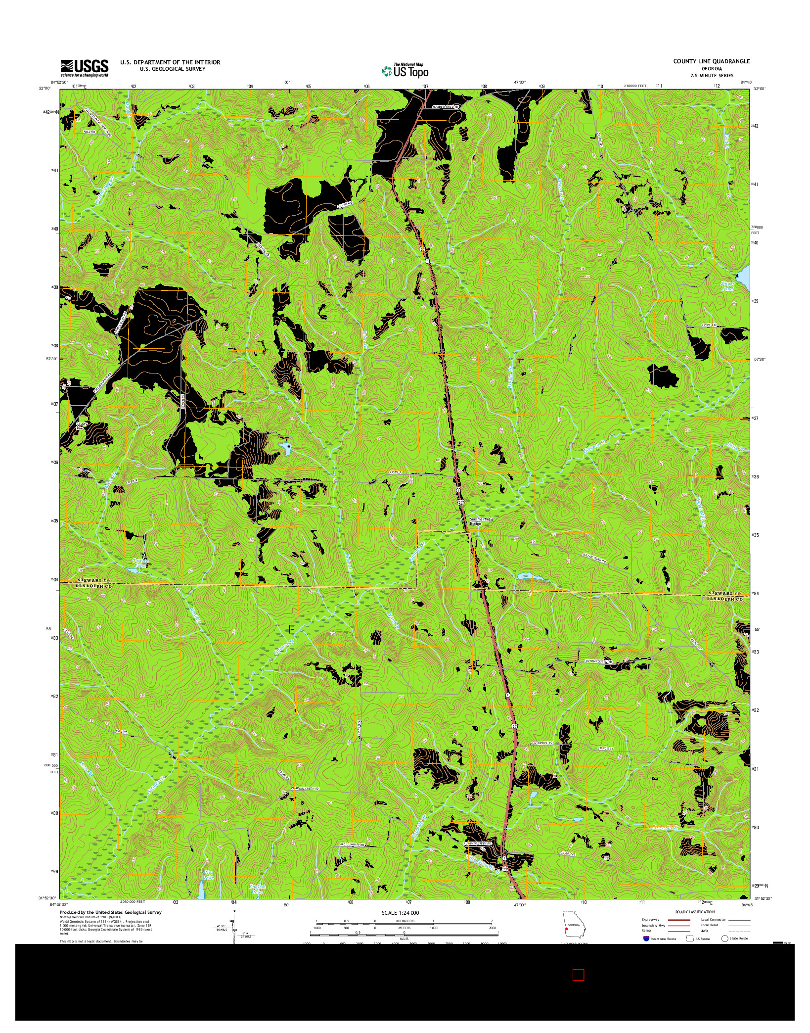 USGS US TOPO 7.5-MINUTE MAP FOR COUNTY LINE, GA 2017