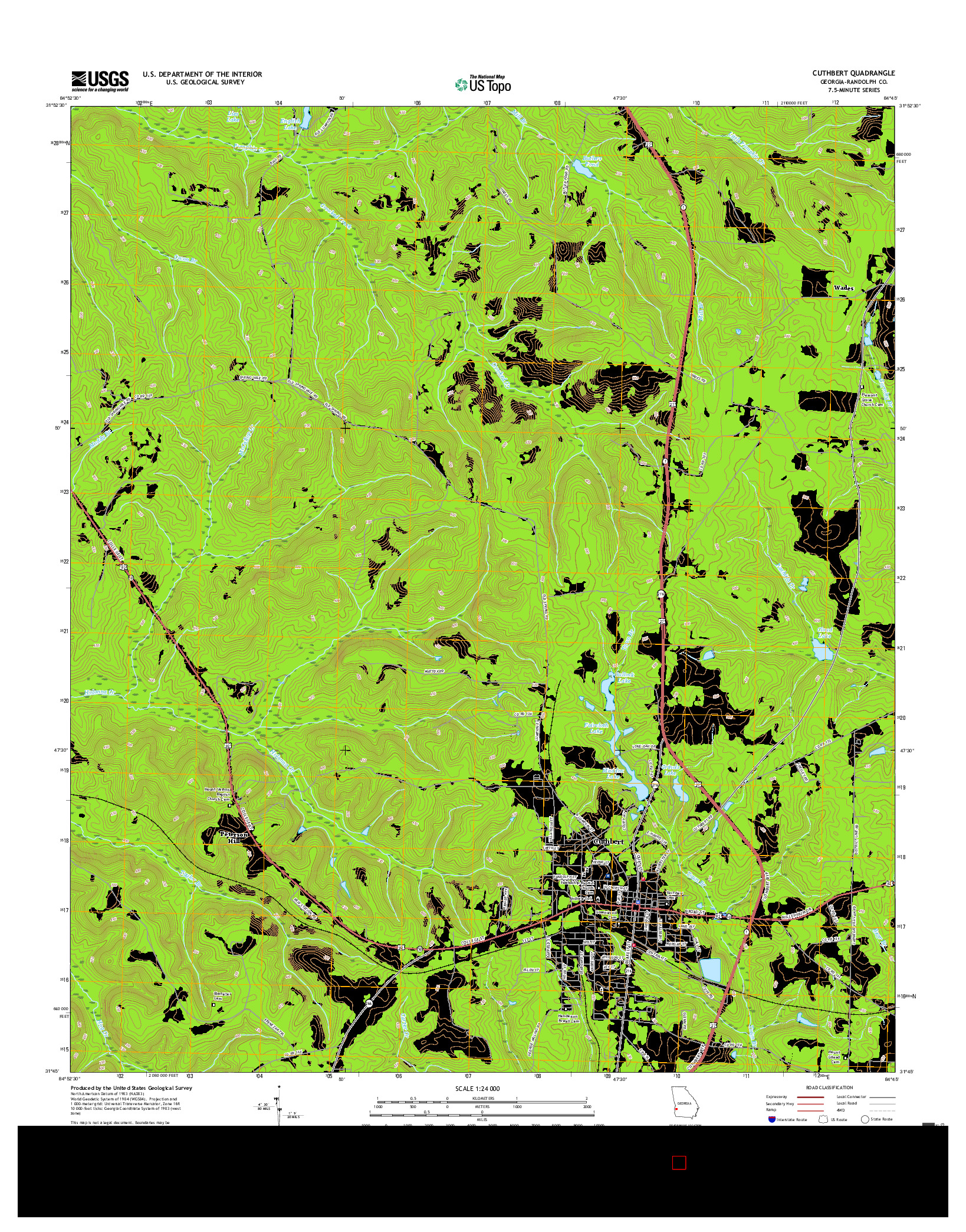 USGS US TOPO 7.5-MINUTE MAP FOR CUTHBERT, GA 2017