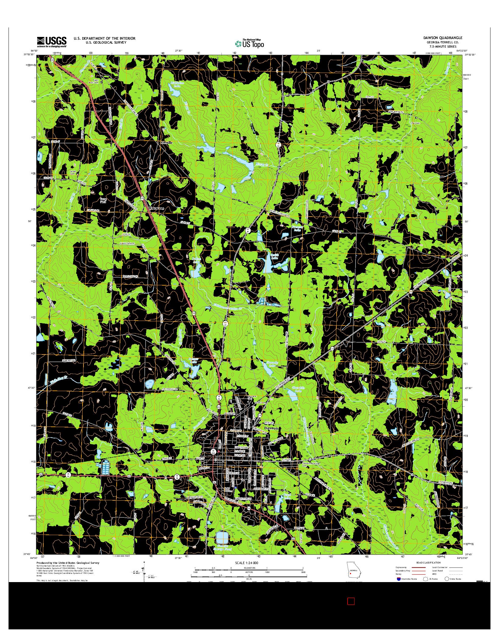 USGS US TOPO 7.5-MINUTE MAP FOR DAWSON, GA 2017