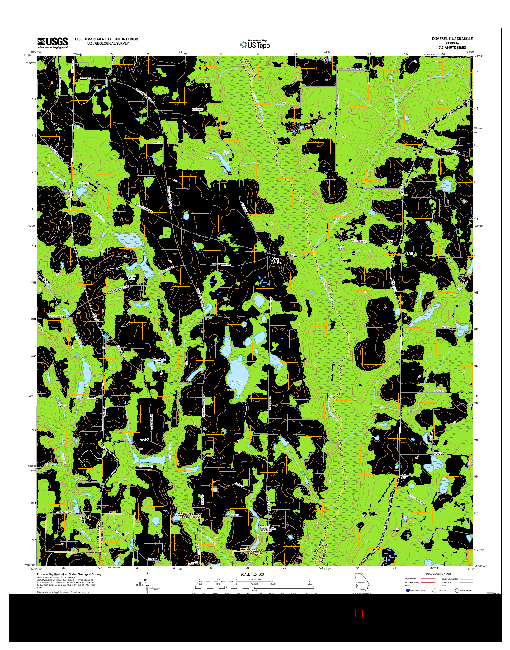 USGS US TOPO 7.5-MINUTE MAP FOR DOVEREL, GA 2017