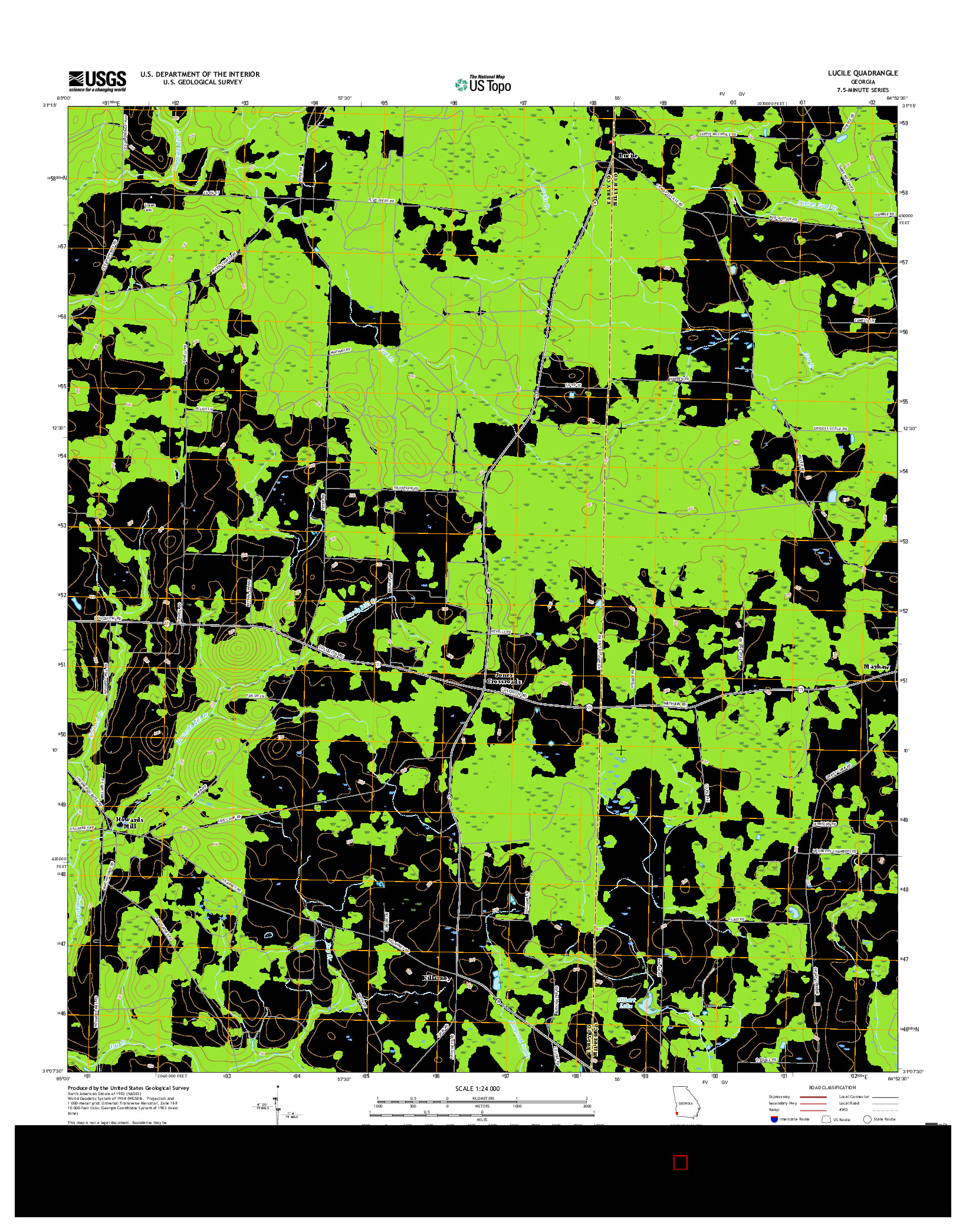 USGS US TOPO 7.5-MINUTE MAP FOR LUCILE, GA 2017