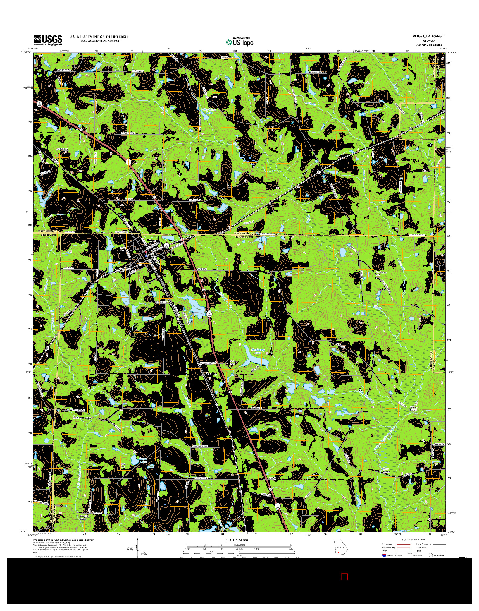 USGS US TOPO 7.5-MINUTE MAP FOR MEIGS, GA 2017