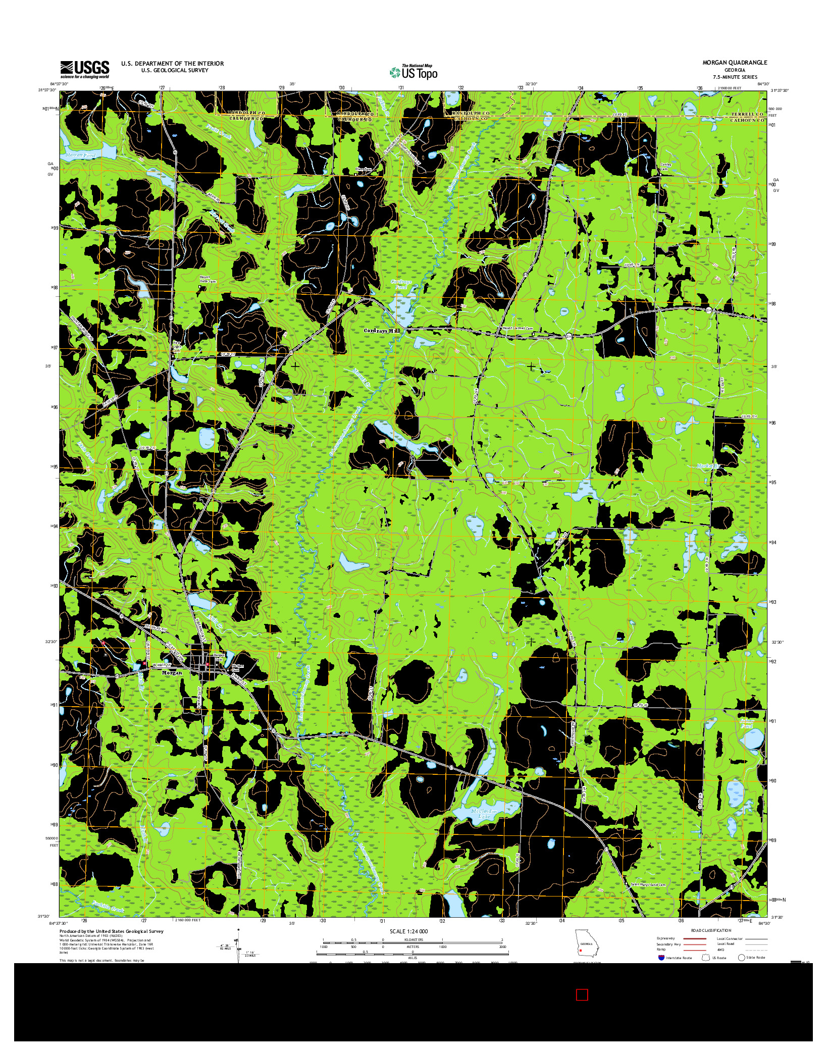 USGS US TOPO 7.5-MINUTE MAP FOR MORGAN, GA 2017