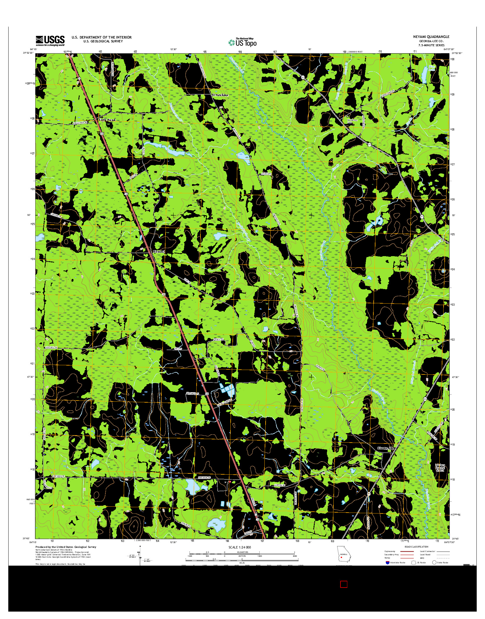 USGS US TOPO 7.5-MINUTE MAP FOR NEYAMI, GA 2017